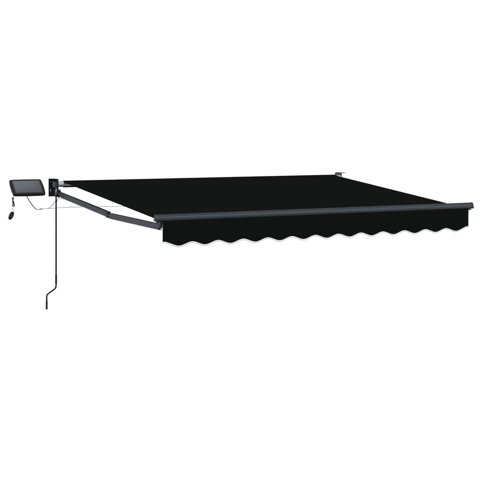 vidaXL Manuelle Gelenkarmmarkise mit LEDs Schwarz 3,5 x 2,5 m