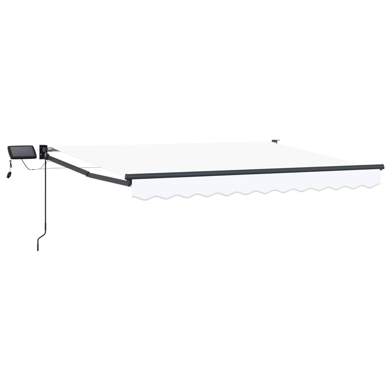 vidaXL Manuelle Gelenkarmmarkise mit LEDs Weiß 3 x 2,5 m