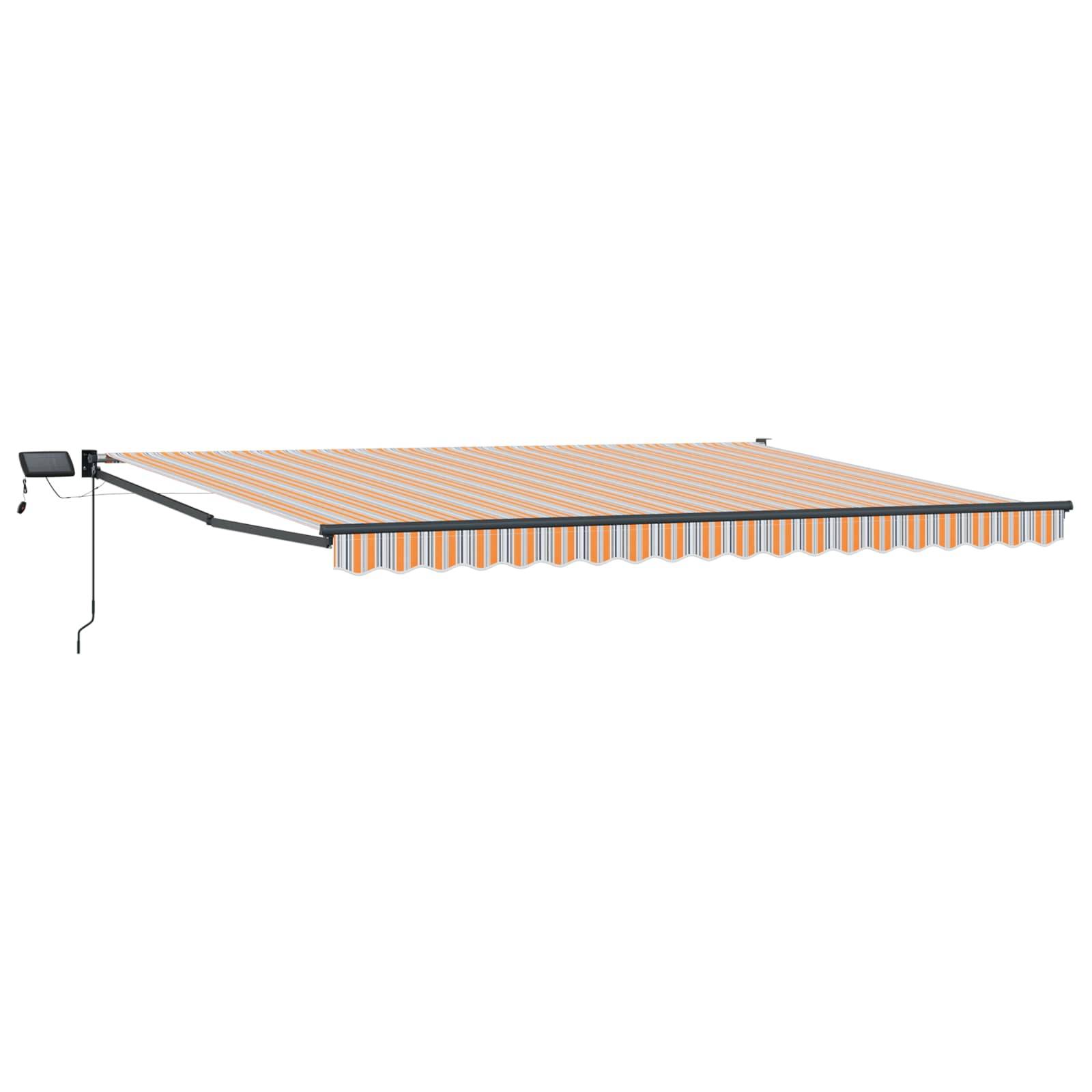 vidaXL Manuelle Gelenkarmmarkise mit LEDs Blau und Orange 4 x 3 m