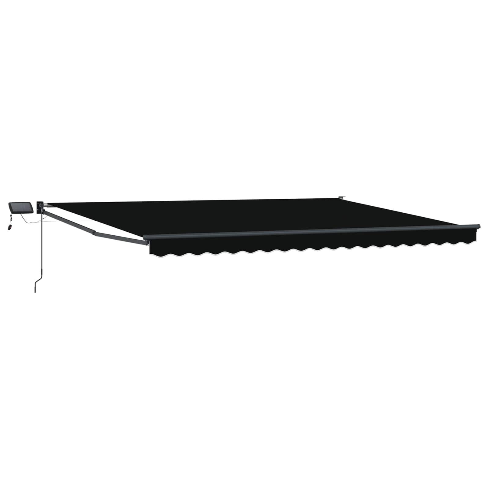 vidaXL Manuelle Gelenkarmmarkise mit LEDs Schwarz 4 x 3 m