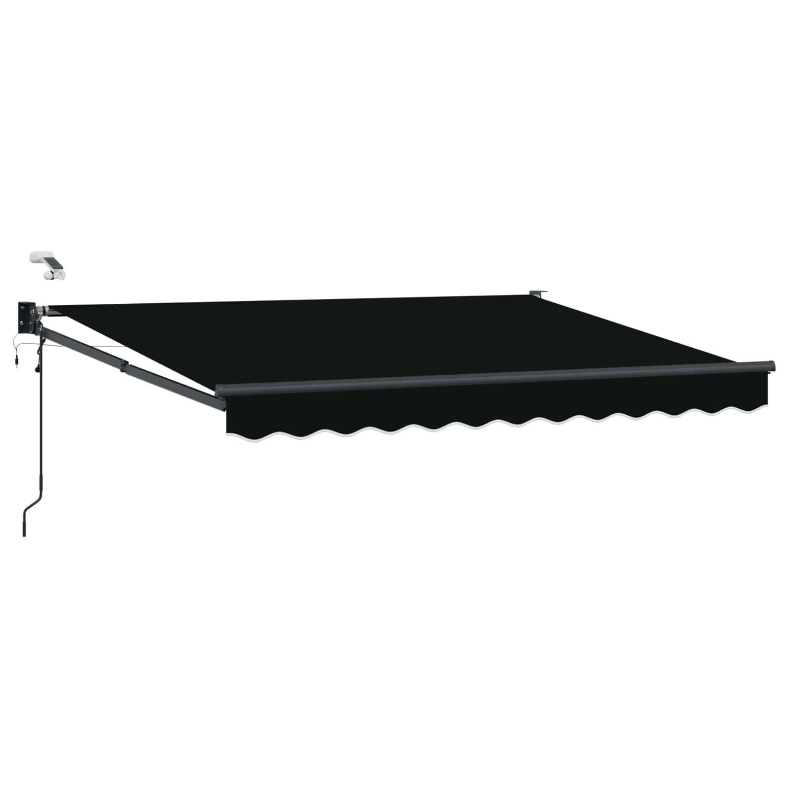 vidaXL Elektrische ausziehbare Markise Schwarz 3,5 x 2,5 m