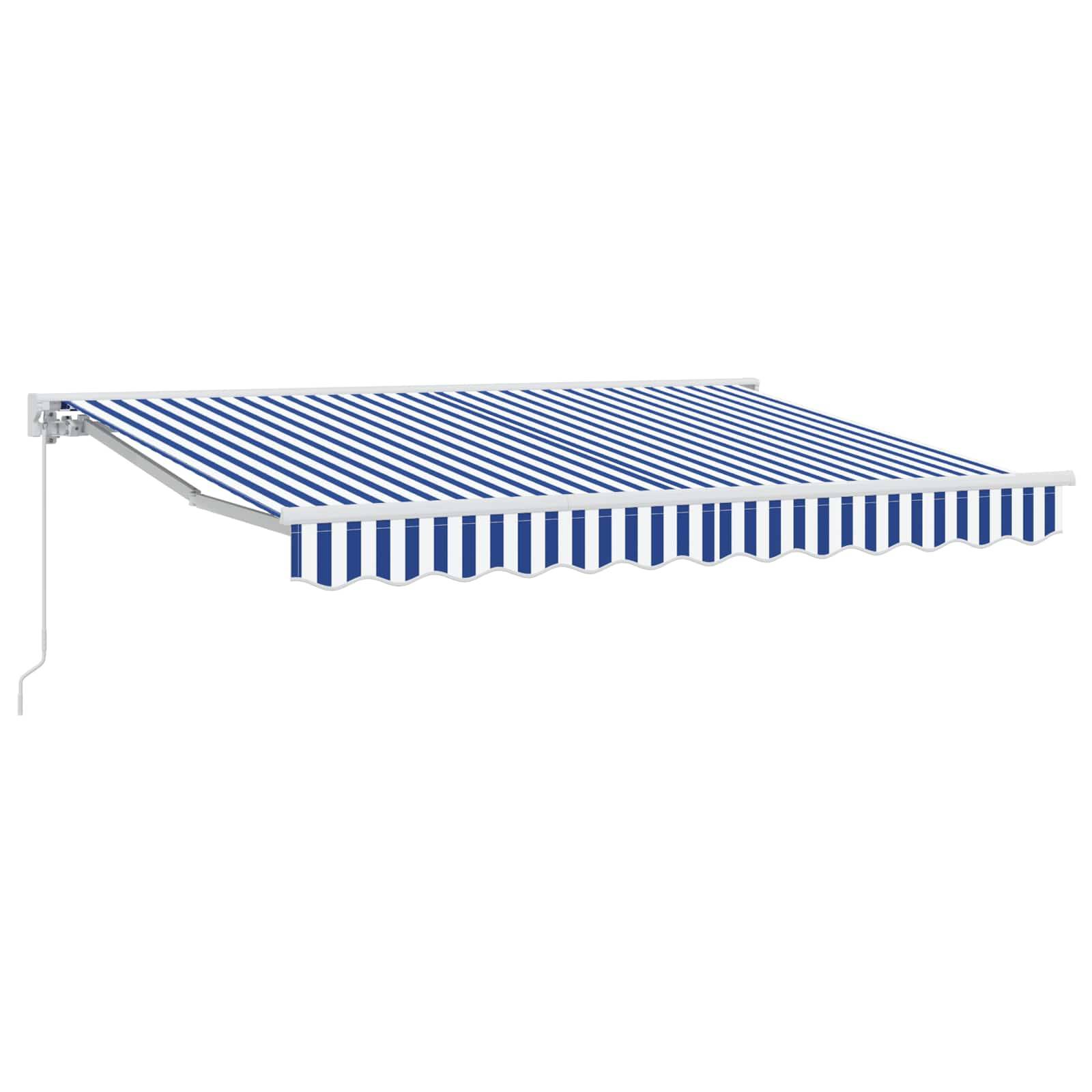 vidaXL Manuell einziehbare Markise Blau und Weiß 3,5 x 2,5 m