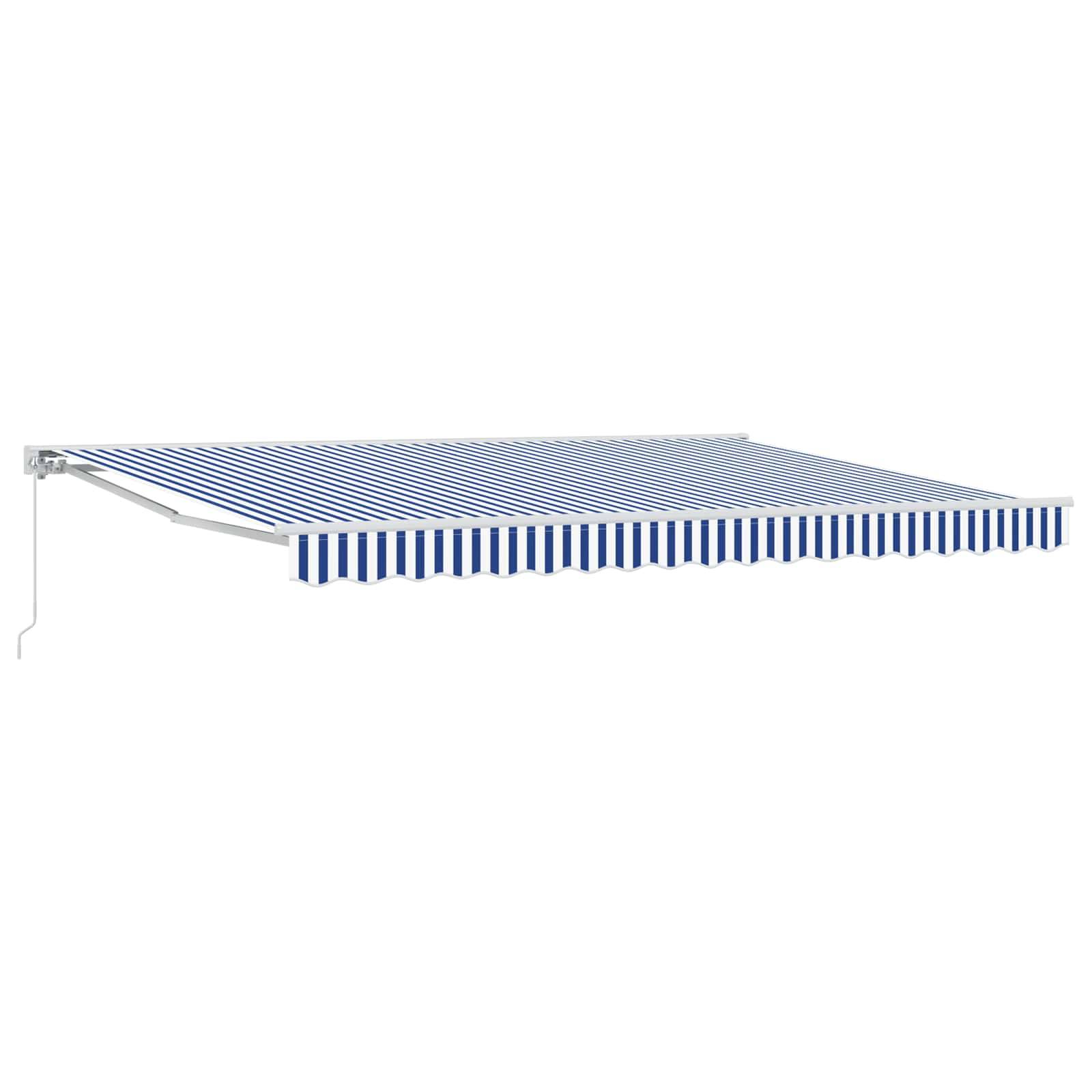 vidaXL Manuell einziehbare Markise Blau und Weiß 4 × 3,5 m