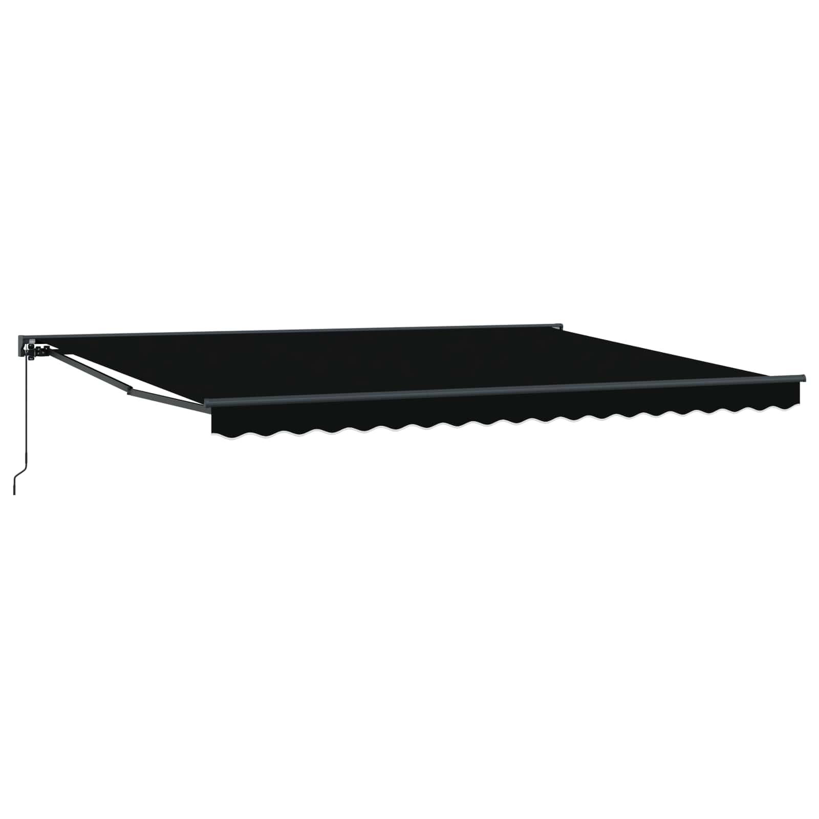vidaXL Manuell einziehbare Markise Schwarz 4 × 3,5 m