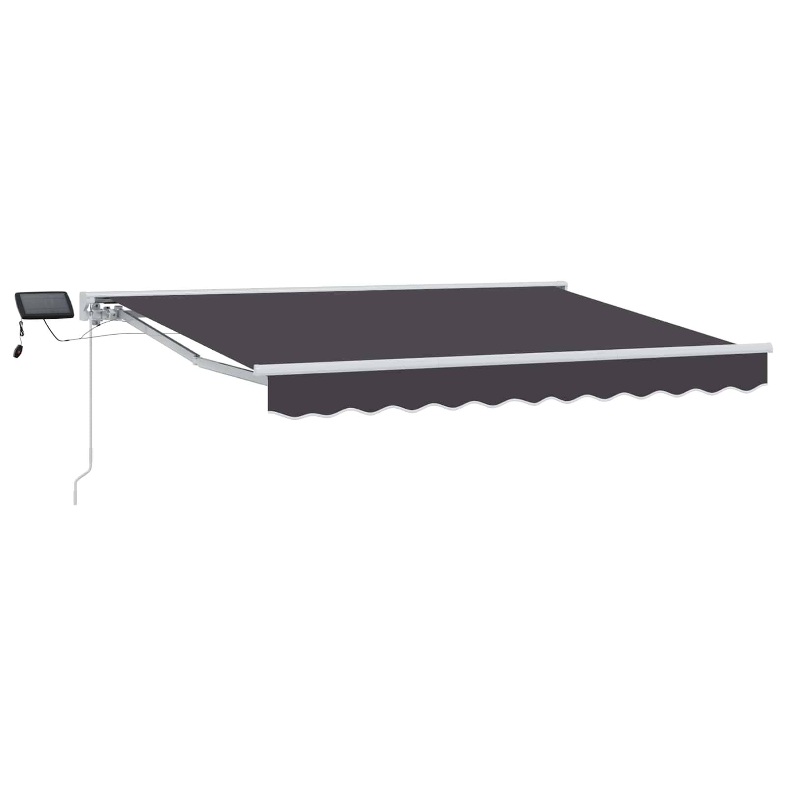 vidaXL Manueller Markisenrahmen mit LEDs Anthrazit 3,5 x 2 m
