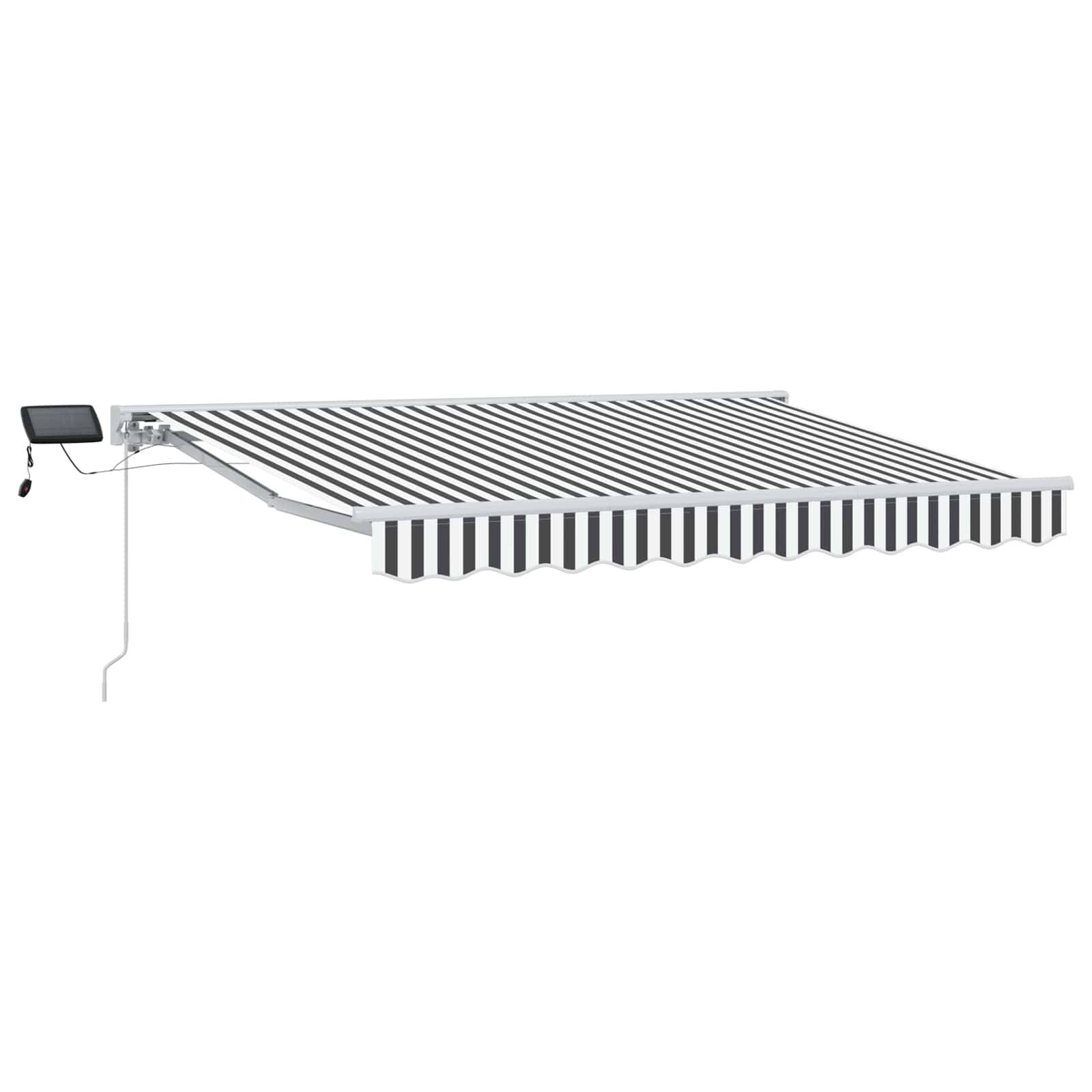 vidaXL Manueller Markisenrahmen mit LEDs Anthrazit und Weiß 3,5 x 2 m