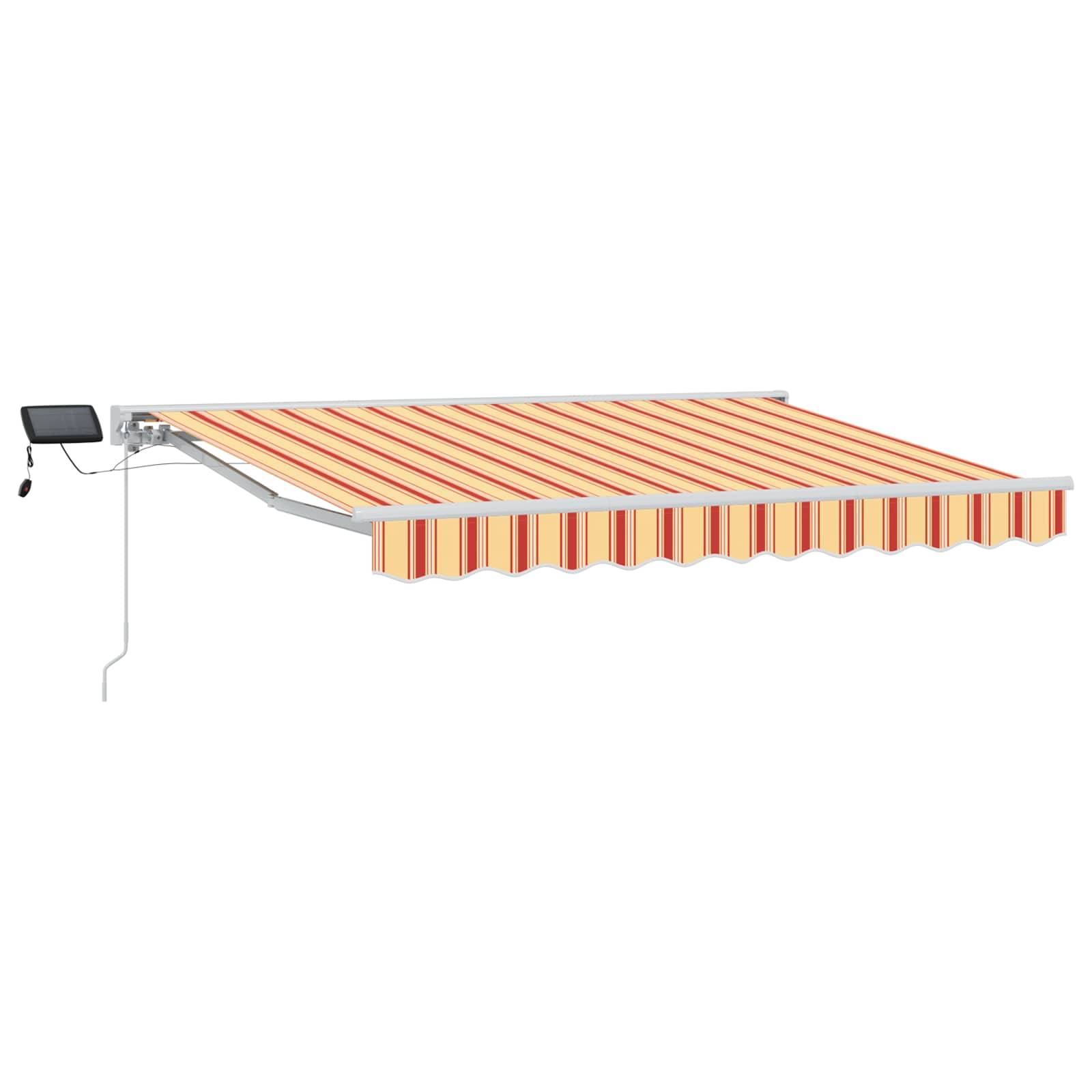 vidaXL Manueller Markisenrahmen mit LEDs Gelb und Orange 3,5 x 2 m