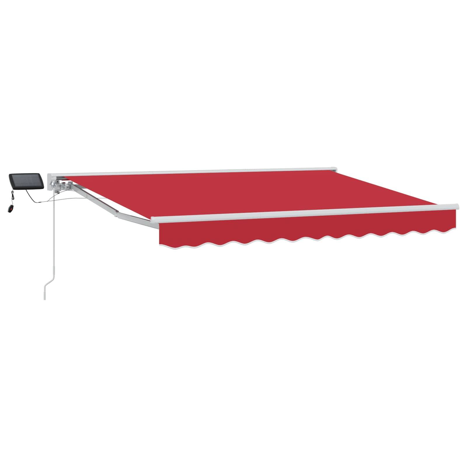 vidaXL Manueller Markisenrahmen mit LEDs Rot 3 x 2,5 m