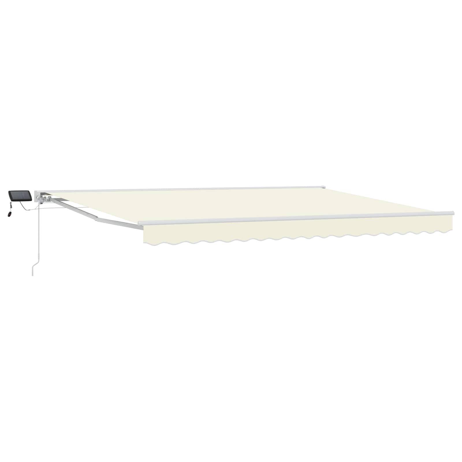 vidaXL Manueller Markisenrahmen mit LEDs Creme 4 x 3 m