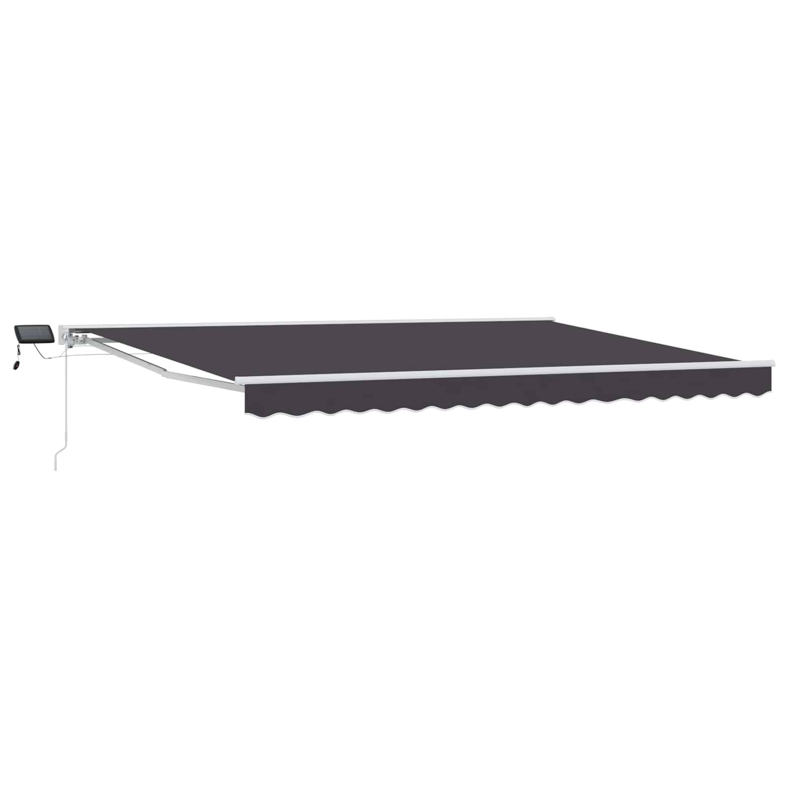 vidaXL Manueller Markisenrahmen mit LEDs Anthrazit 4,5 x 3,5 m