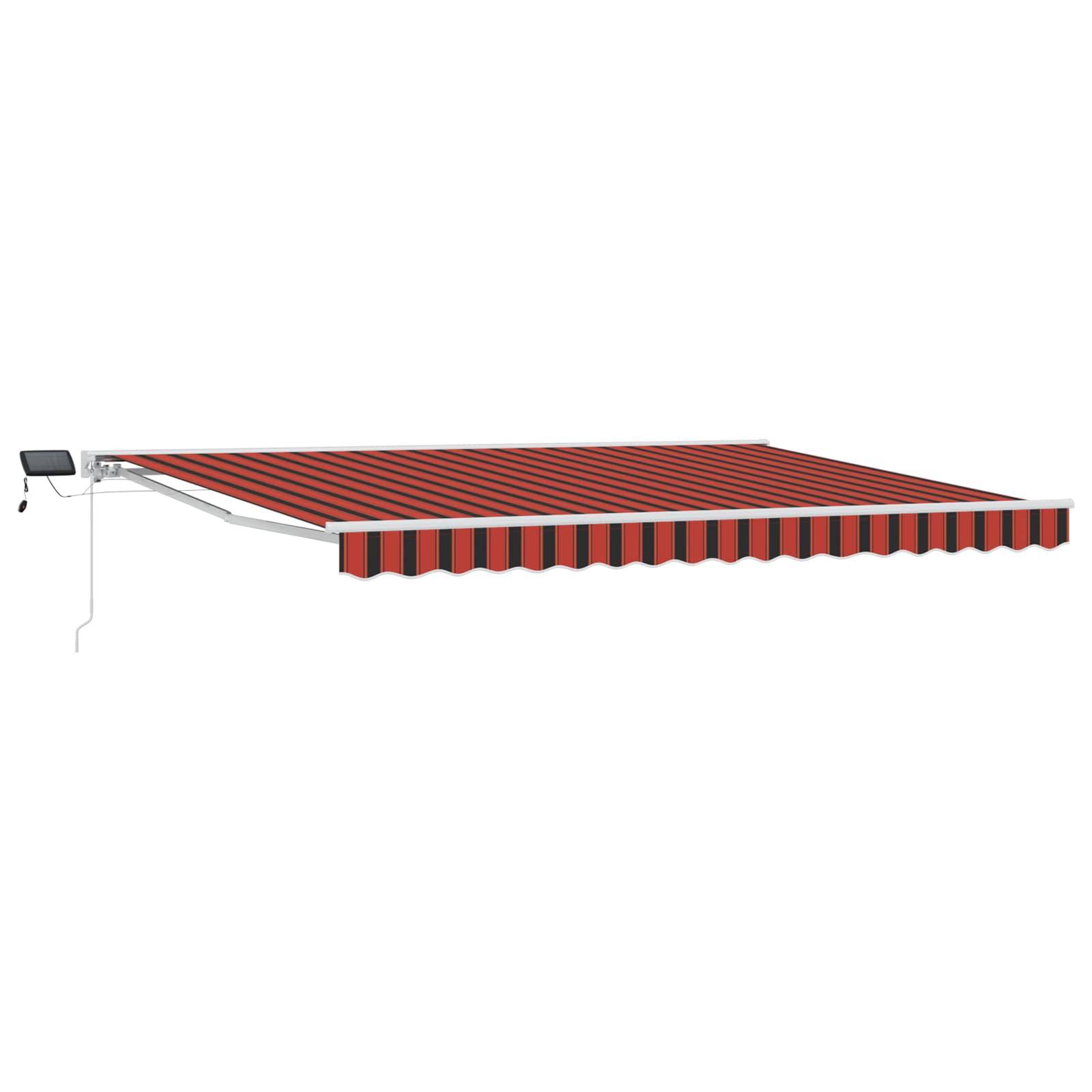 vidaXL Manueller Markisenrahmen mit LEDs Orange und Schwarz 4 × 3,5 m