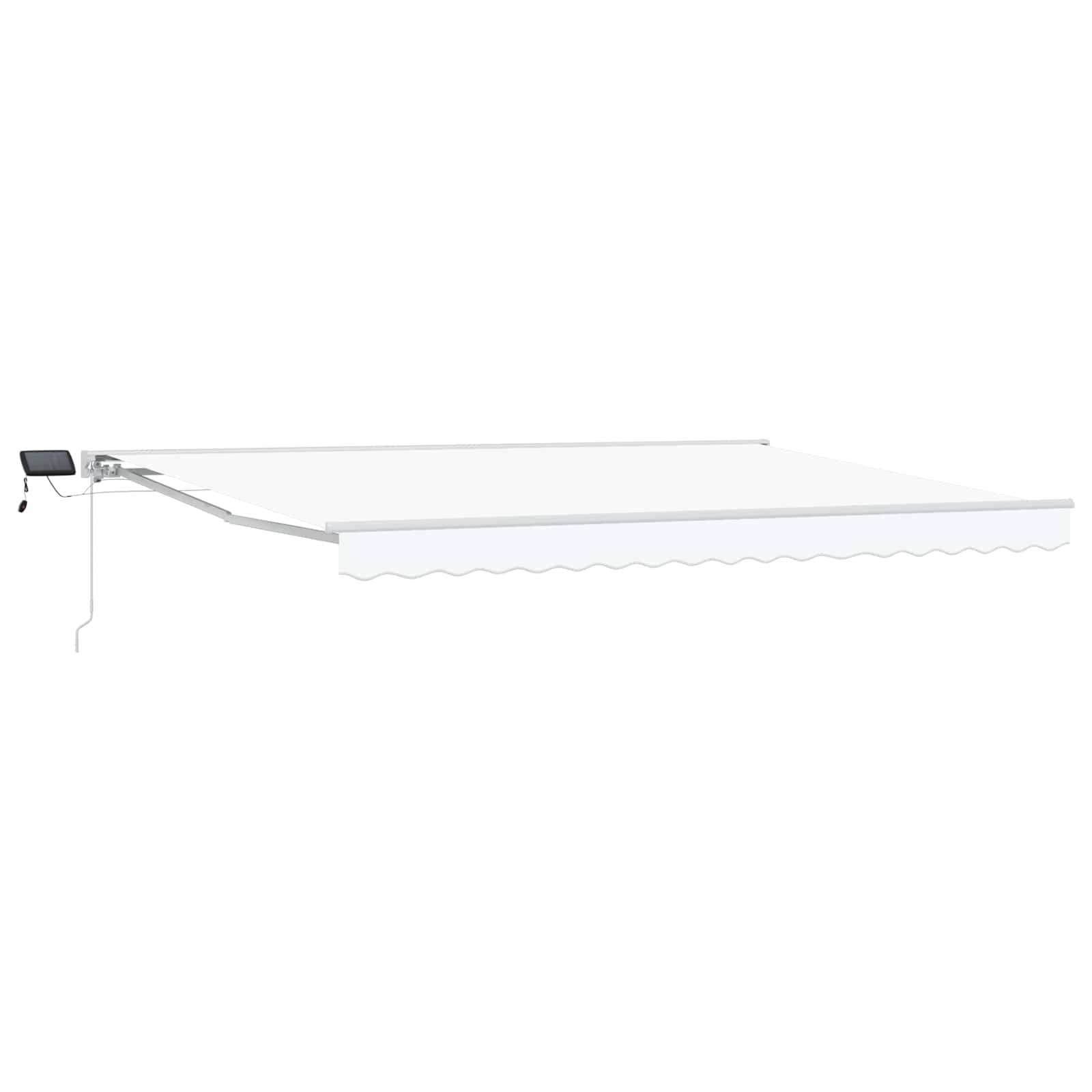 vidaXL Manueller Markisenrahmen mit LEDs Weiß 4 × 3,5 m