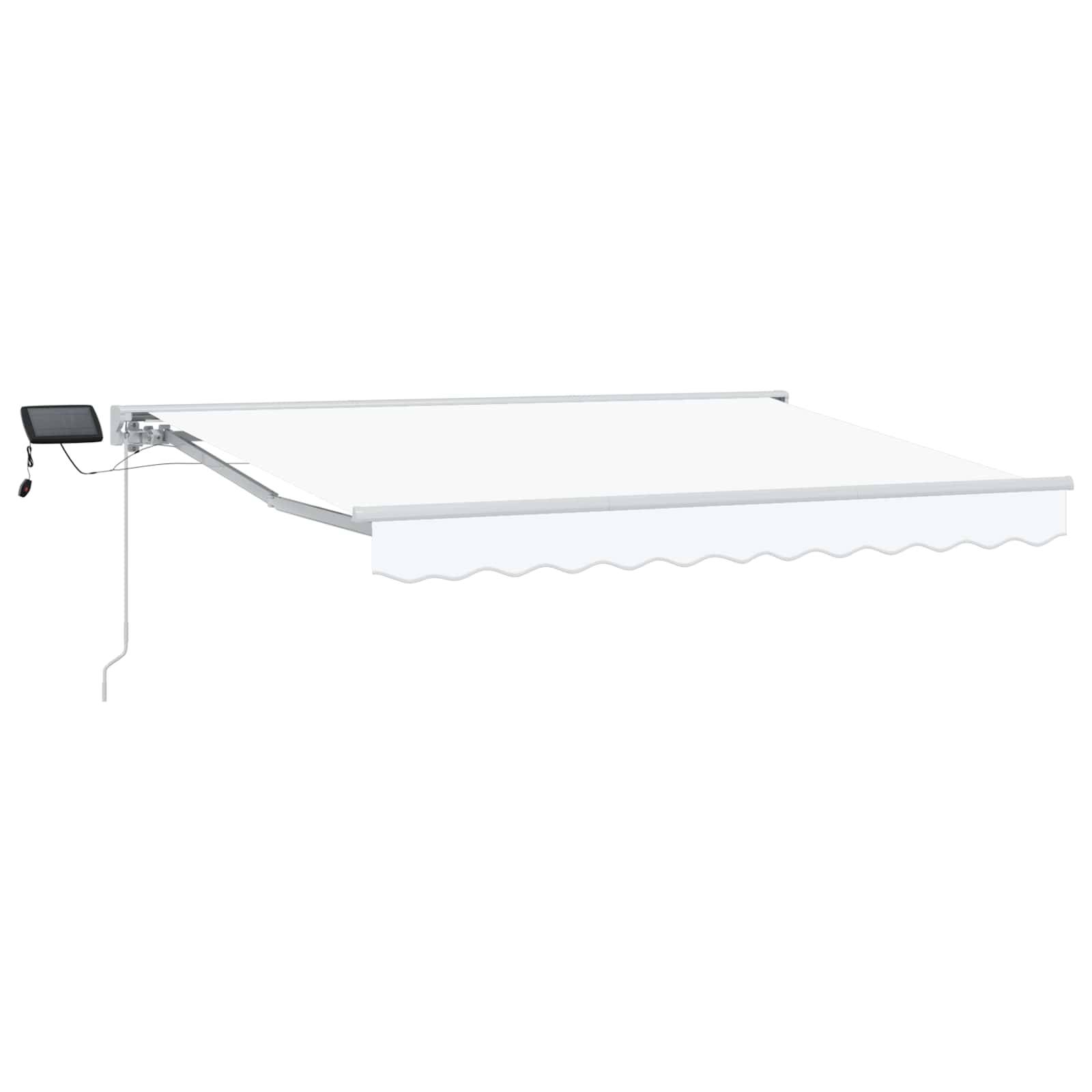 vidaXL Manueller Markisenrahmen mit LEDs Weiß 3,5 x 2,5 m