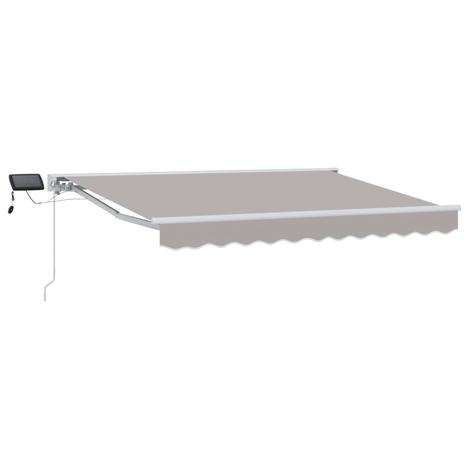 vidaXL Manueller Markisenrahmen mit LEDs Hellgrau 3 x 2,5 m