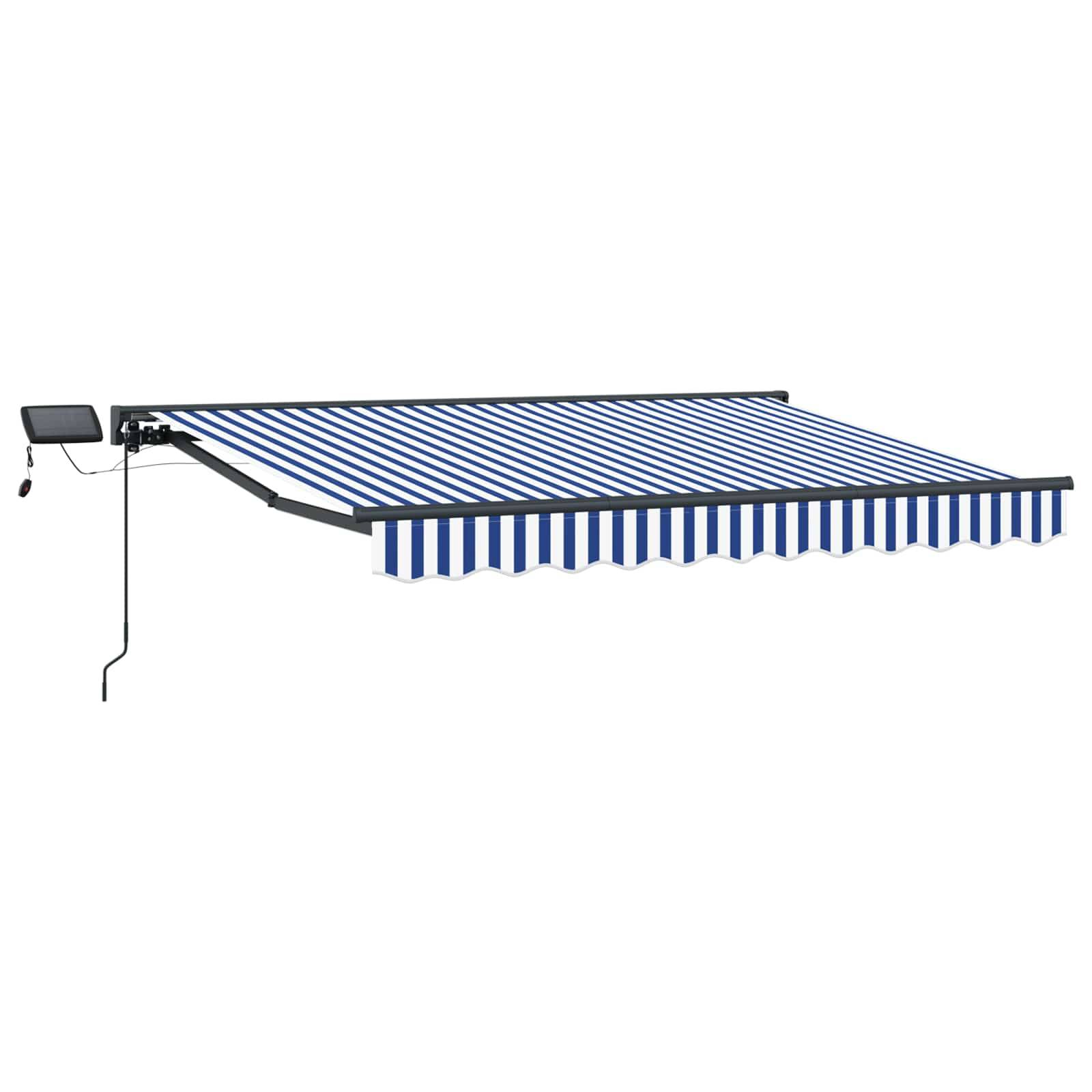 vidaXL Manueller Markisenrahmen mit LEDs Blau und Weiß 3 x 2,5 m