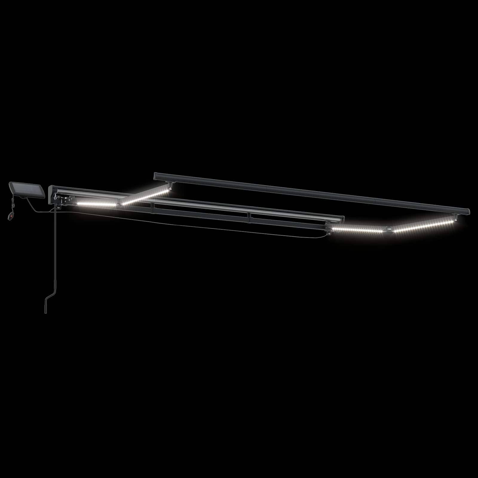 vidaXL Manueller Markisenrahmen mit LEDs Anthrazit und Weiß 3 x 2,5 m