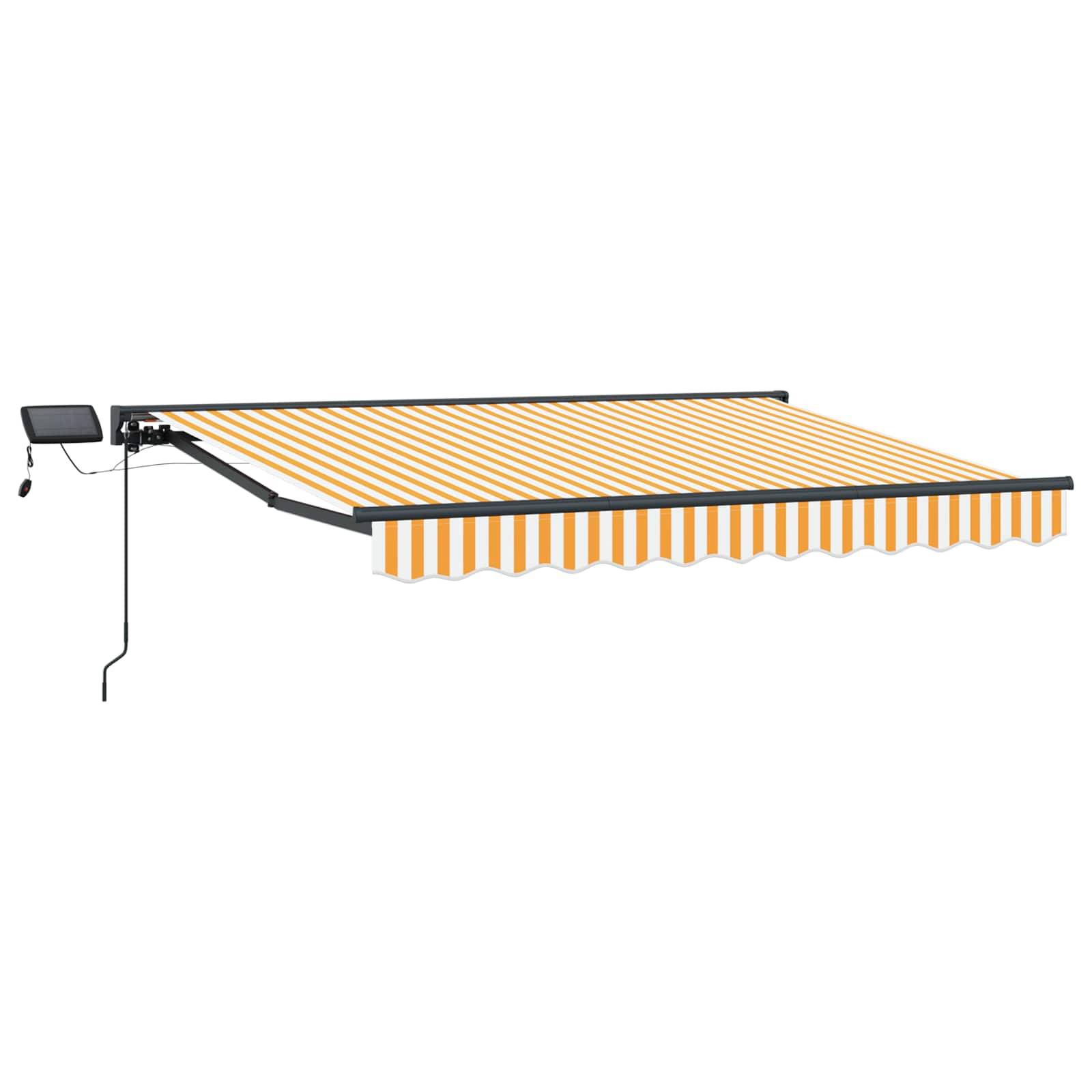 vidaXL Manueller Markisenrahmen mit LEDs Gelb und Weiß 3 x 2,5 m