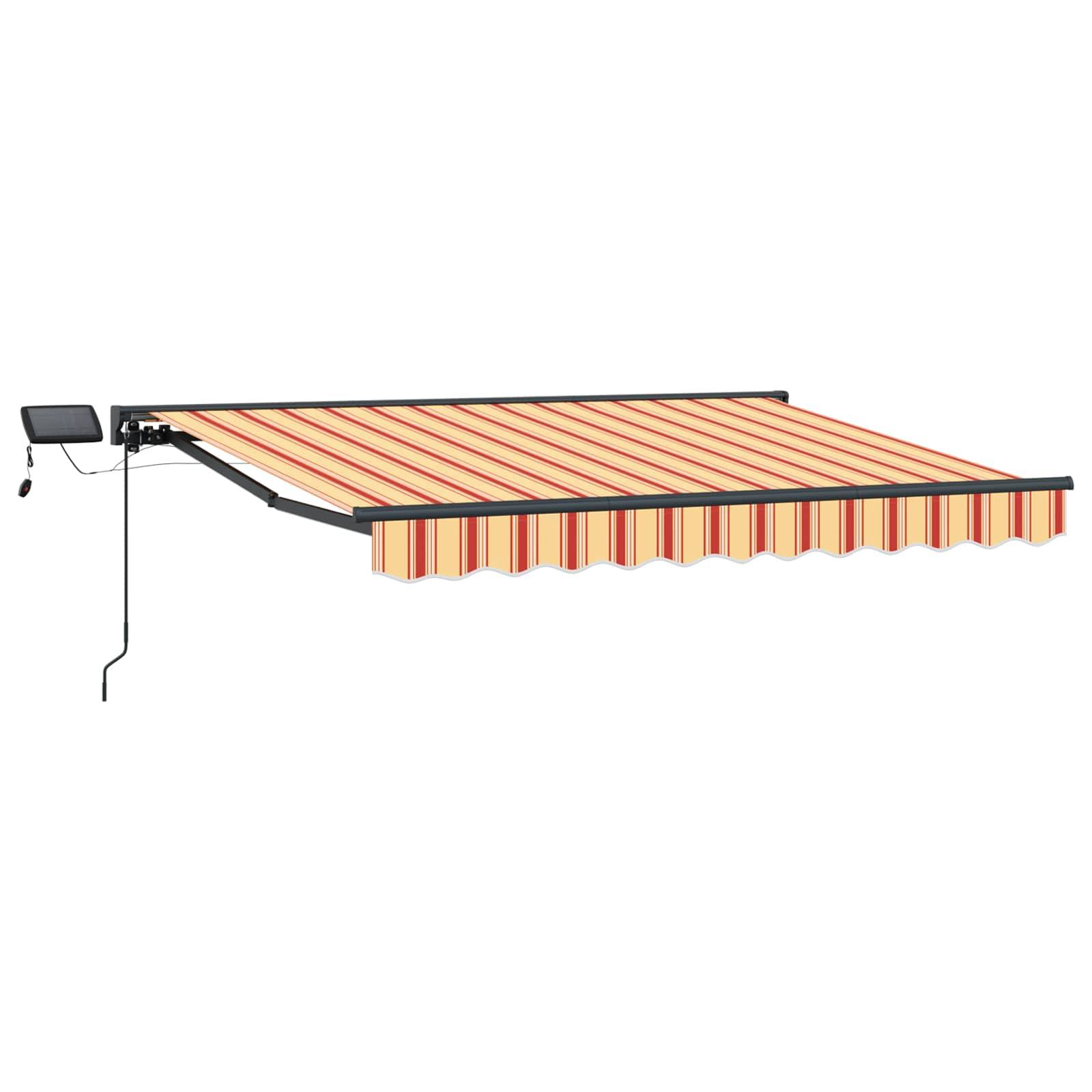 vidaXL Manueller Markisenrahmen mit LEDs Gelb und Orange 3,5 x 2 m