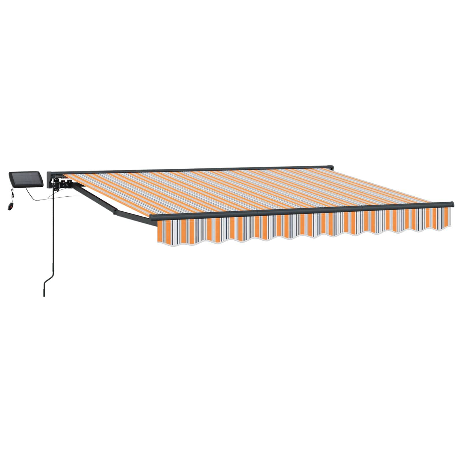 vidaXL Manueller Markisenrahmen mit LEDs Blau und Orange 3 x 2,5 m