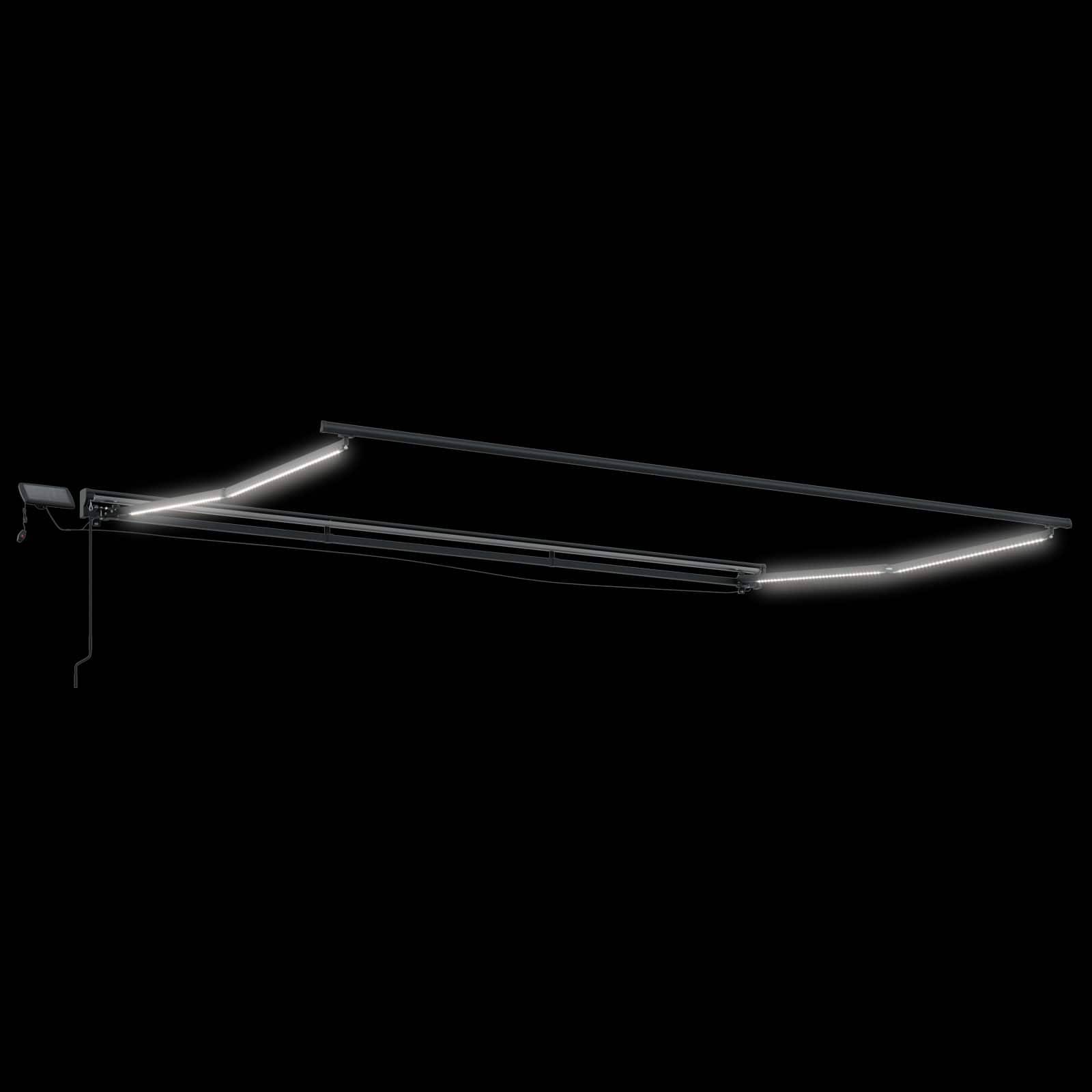 vidaXL Manueller Markisenrahmen mit LEDs Anthrazit und Weiß 4 x 3 m