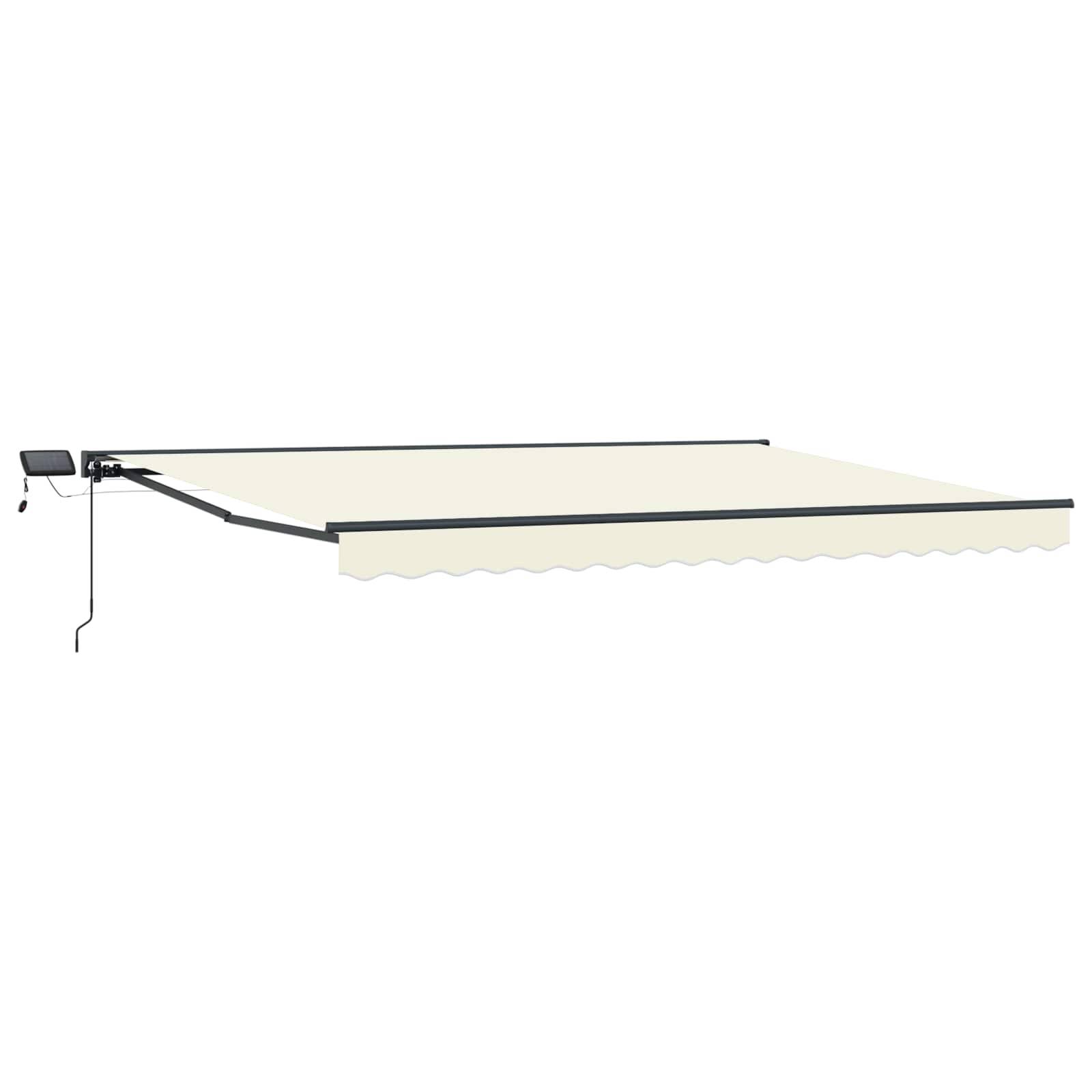 vidaXL Manueller Markisenrahmen mit LEDs Creme 4,5 x 3,5 m