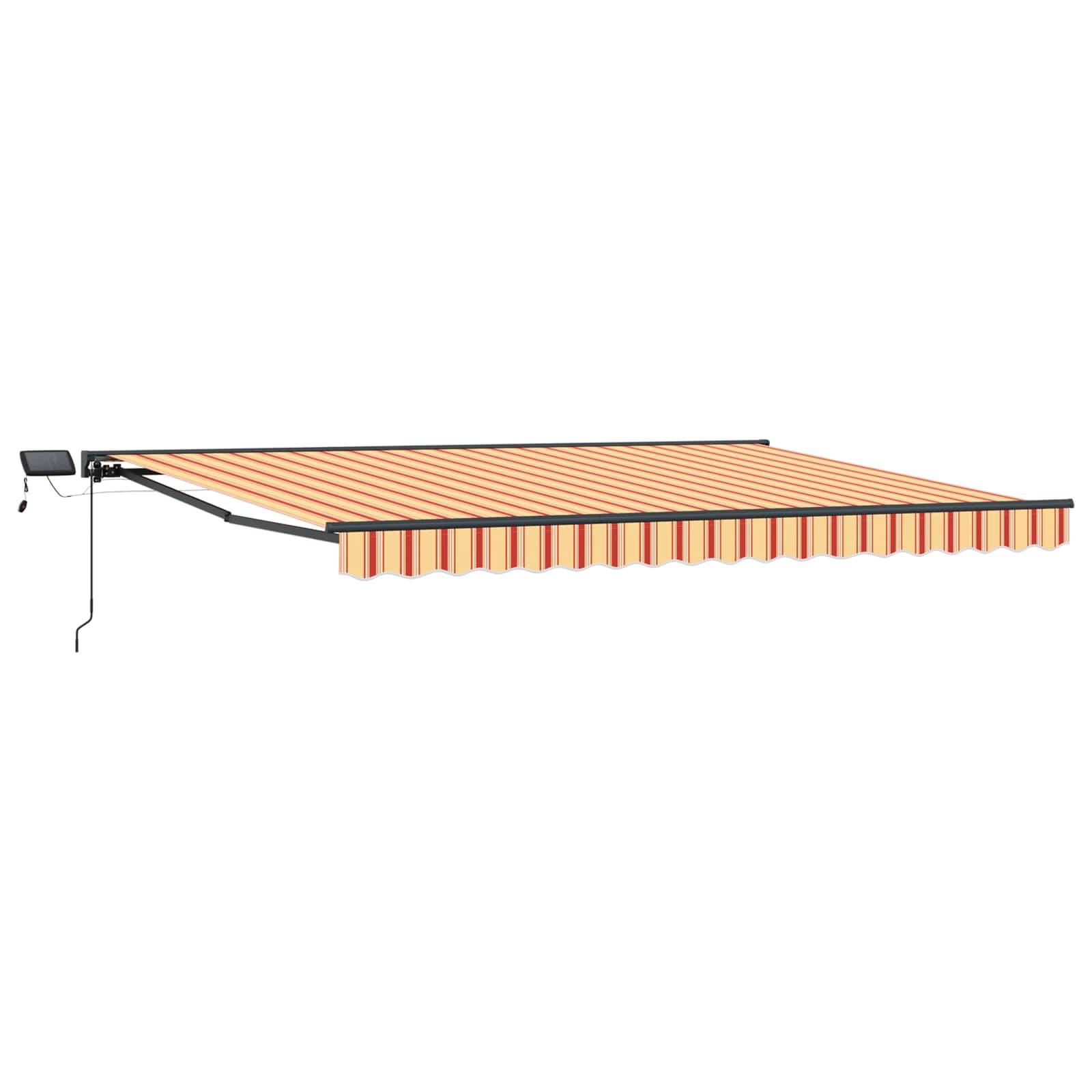 vidaXL Manueller Markisenrahmen mit LEDs Gelb und Orange 4 × 3,5 m