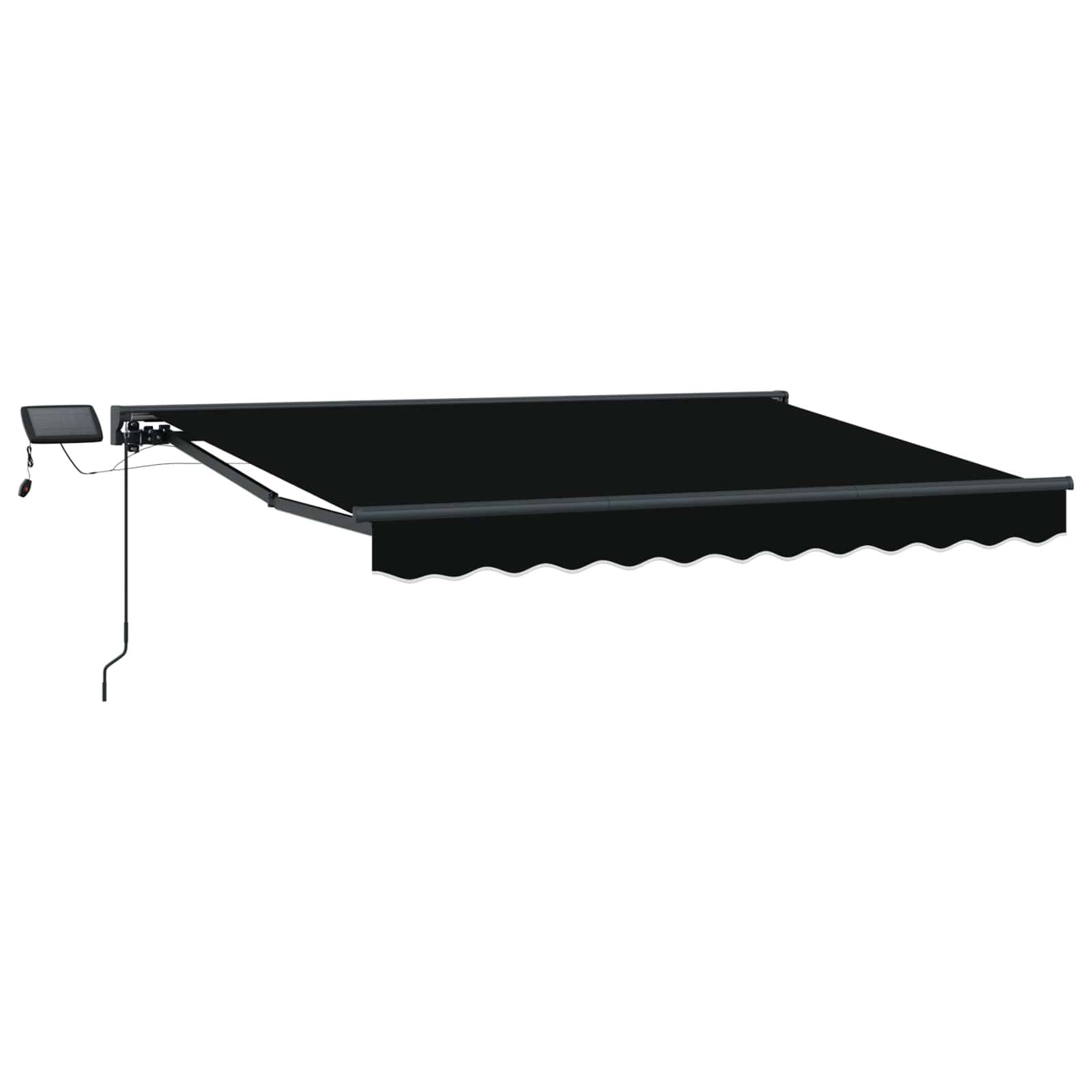 vidaXL Manueller Markisenrahmen mit LEDs Schwarz 3,5 x 2,5 m