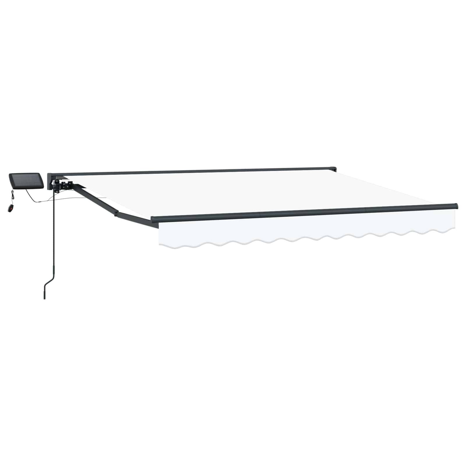 vidaXL Manueller Markisenrahmen mit LEDs Weiß und Anthrazit 3,5 x 2 m