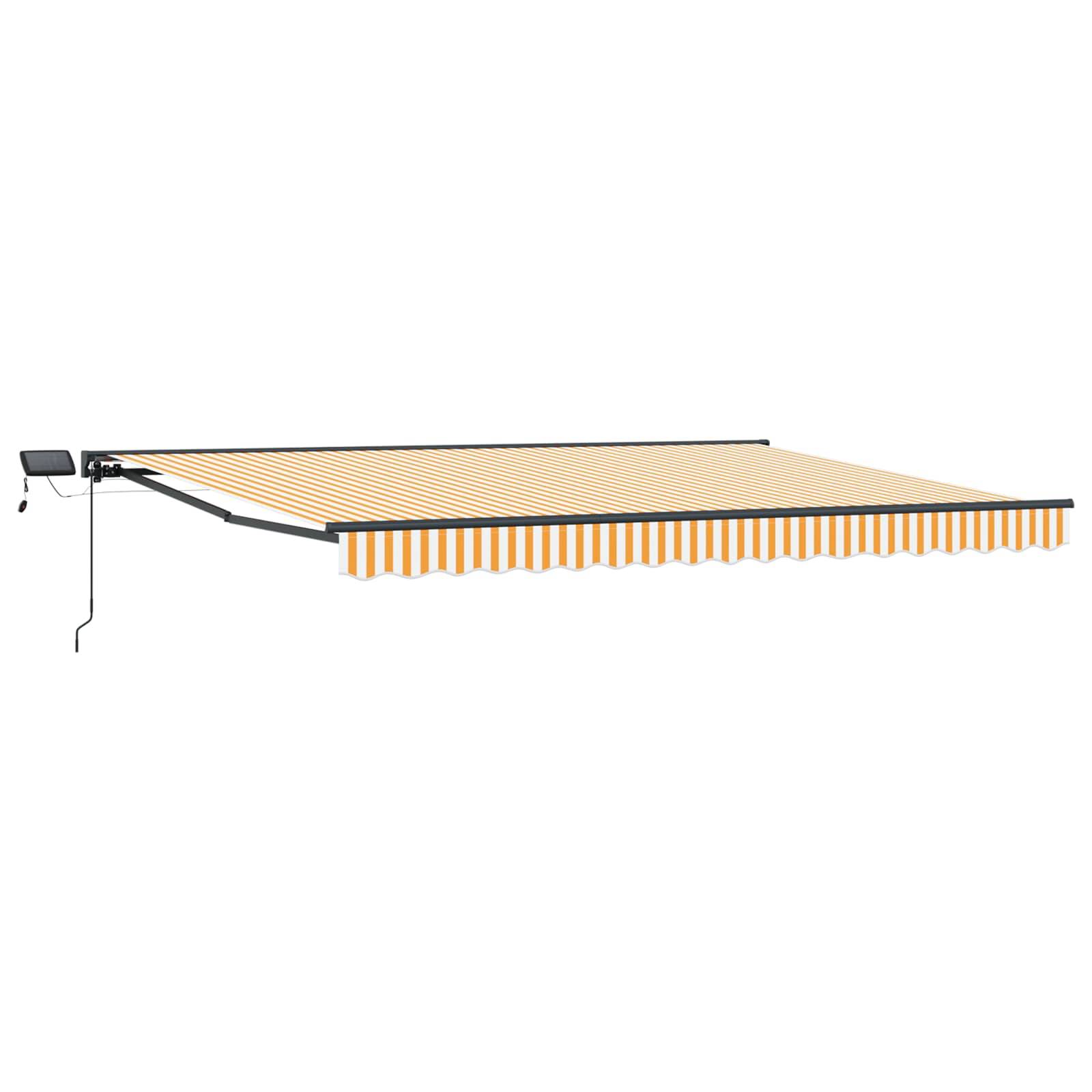 vidaXL Manueller Markisenrahmen mit LEDs Gelb und Weiß 4,5 x 3,5 m