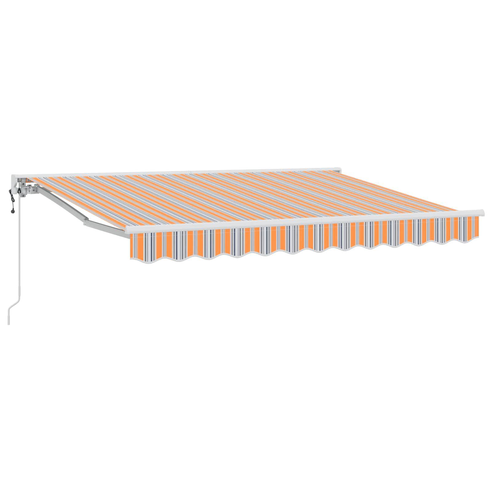 vidaXL Elektrische ausziehbare Markise Orange, Grau, Blau, Weiß