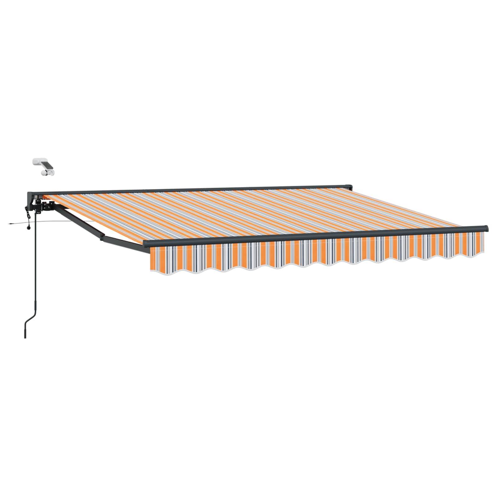 vidaXL Elektrische ausziehbare Markise Blau und Orange 3,5 x 2,5 m