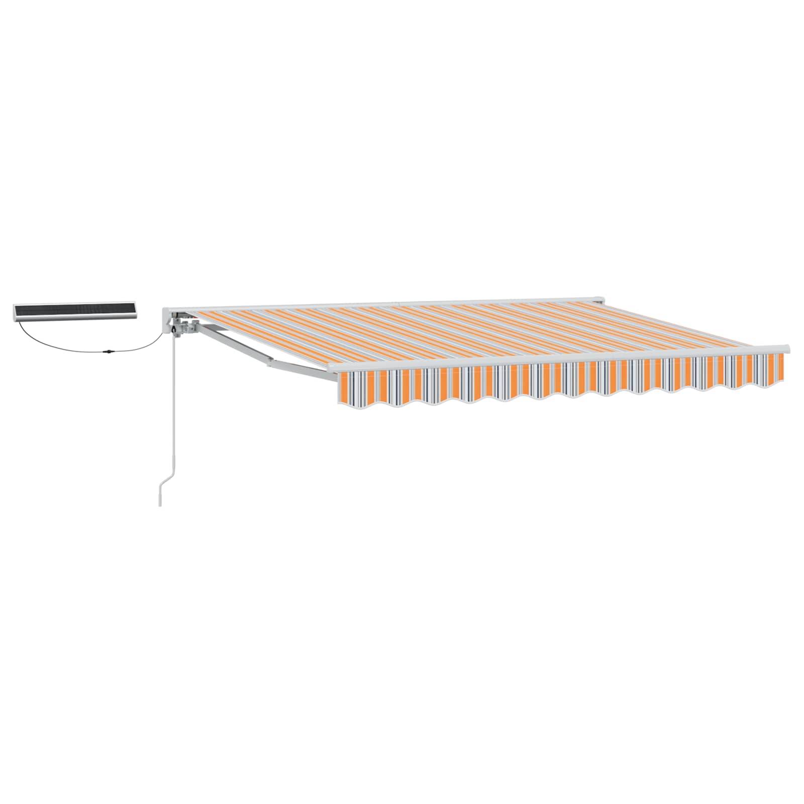 vidaXL Elektrische ausziehbare Markise Blau und Orange 3,5 x 2,5 m