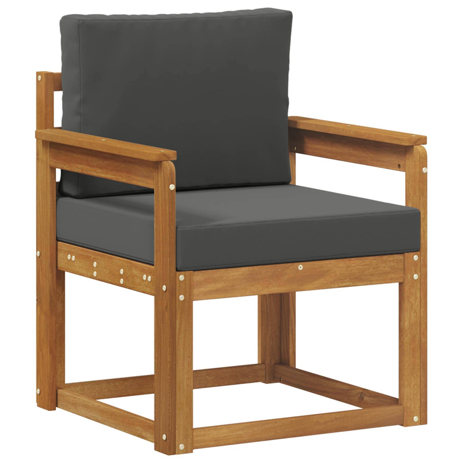 vidaXL Outdoor-Sofa Massives Akazienholz und Polyester Natur