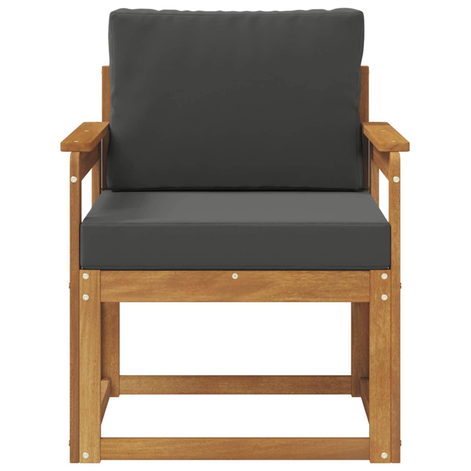 vidaXL Outdoor-Sofa Massives Akazienholz und Polyester Natur