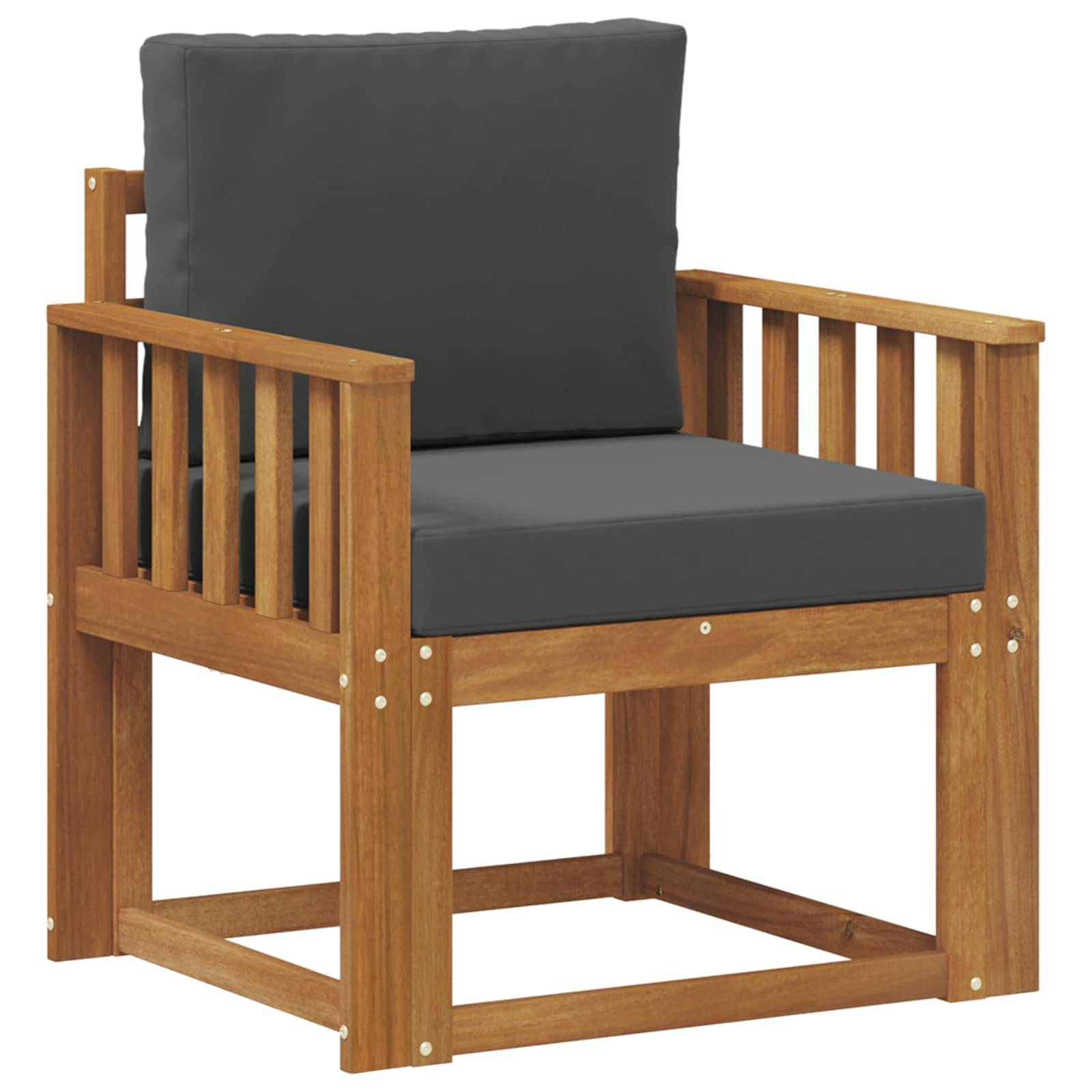 vidaXL Outdoor-Sofa Massives Akazienholz und Polyester Natur