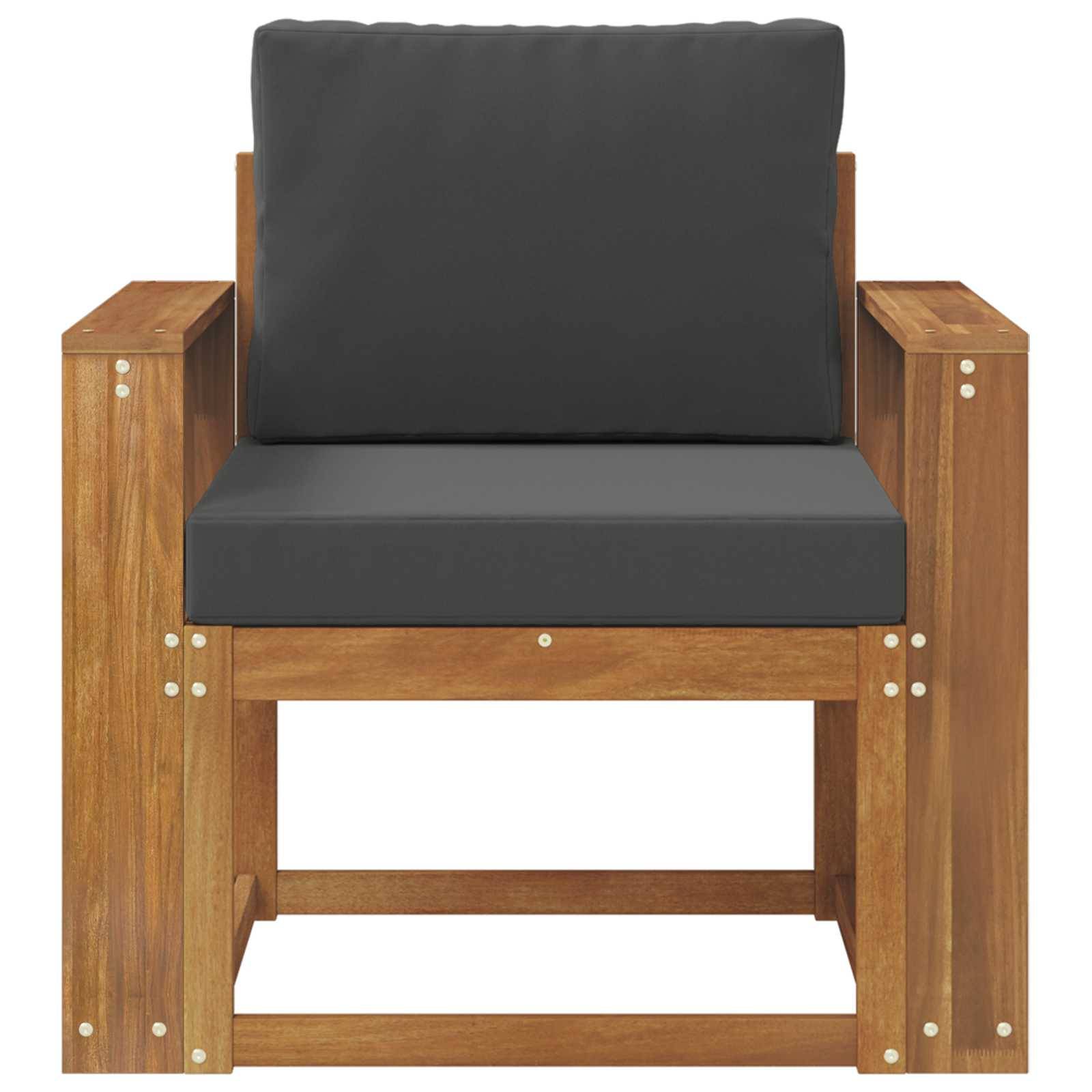 vidaXL Outdoor-Sofa Massives Akazienholz und Polyester Natur