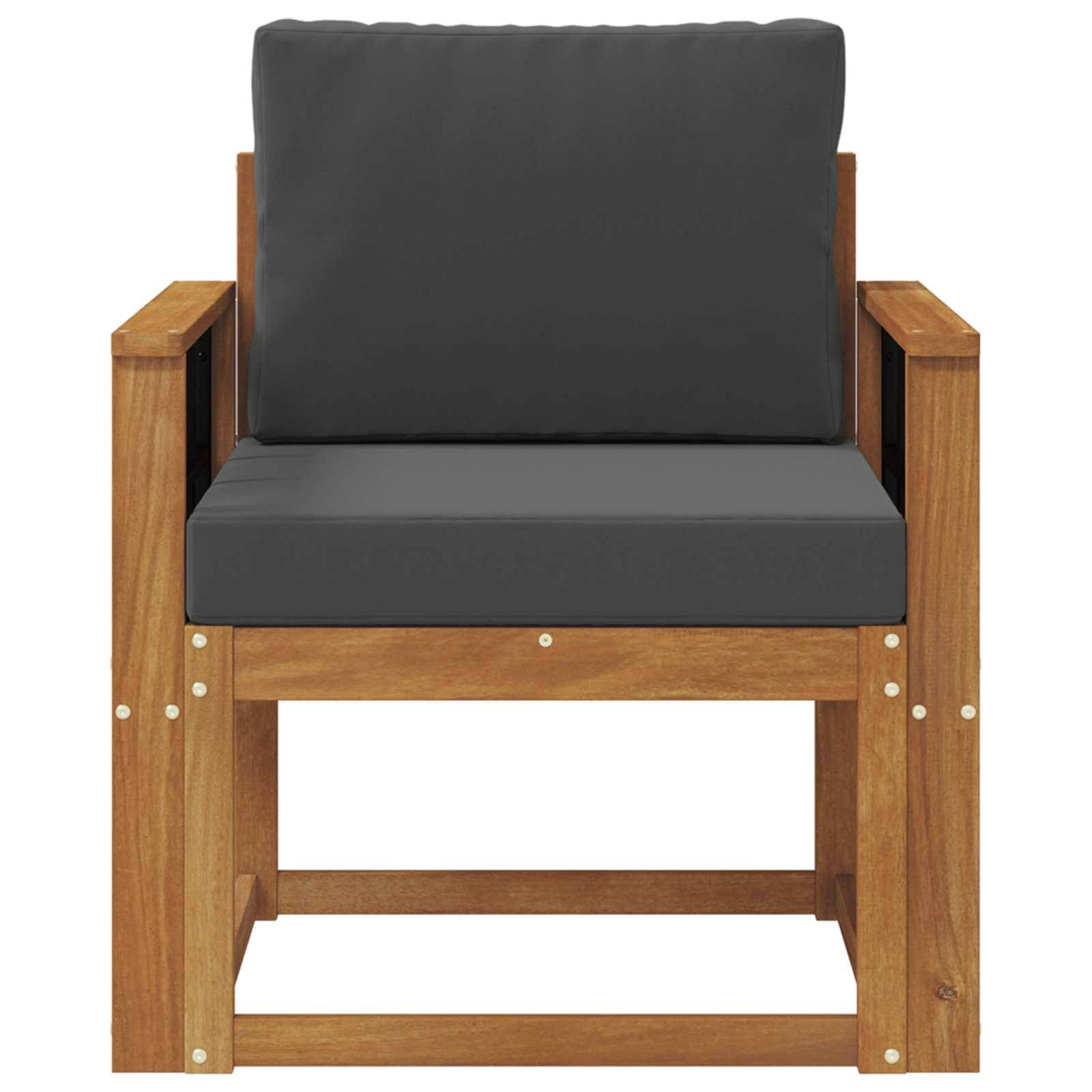 vidaXL Outdoor-Sofa Massives Akazienholz und Polyester Natur