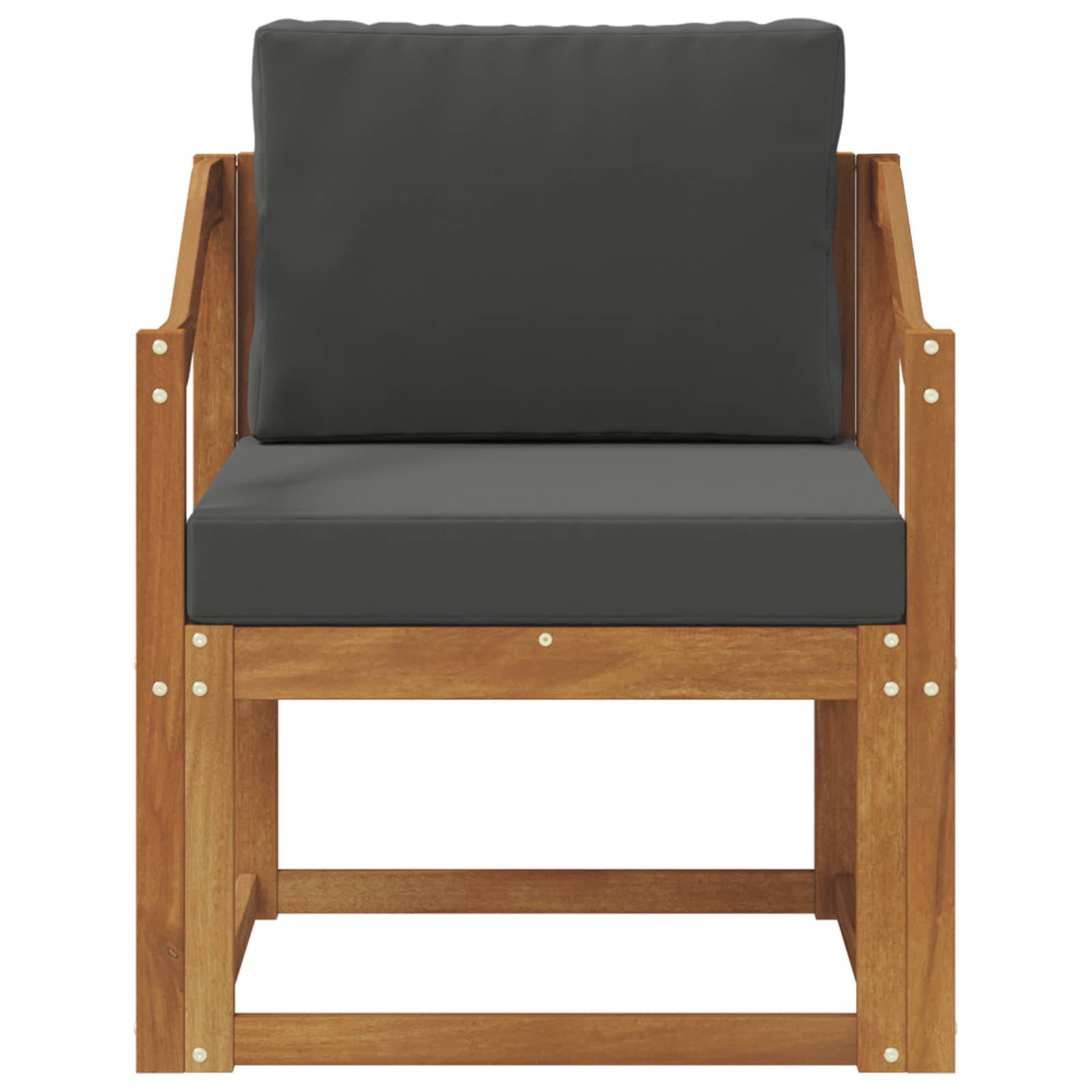 vidaXL Outdoor-Sofa Massives Akazienholz und Polyester Natur