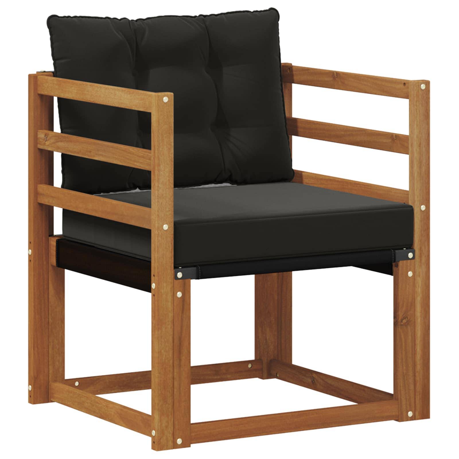vidaXL 2 Stück Outdoor-Sofagarnitur Massives Akazienholz und Textilene