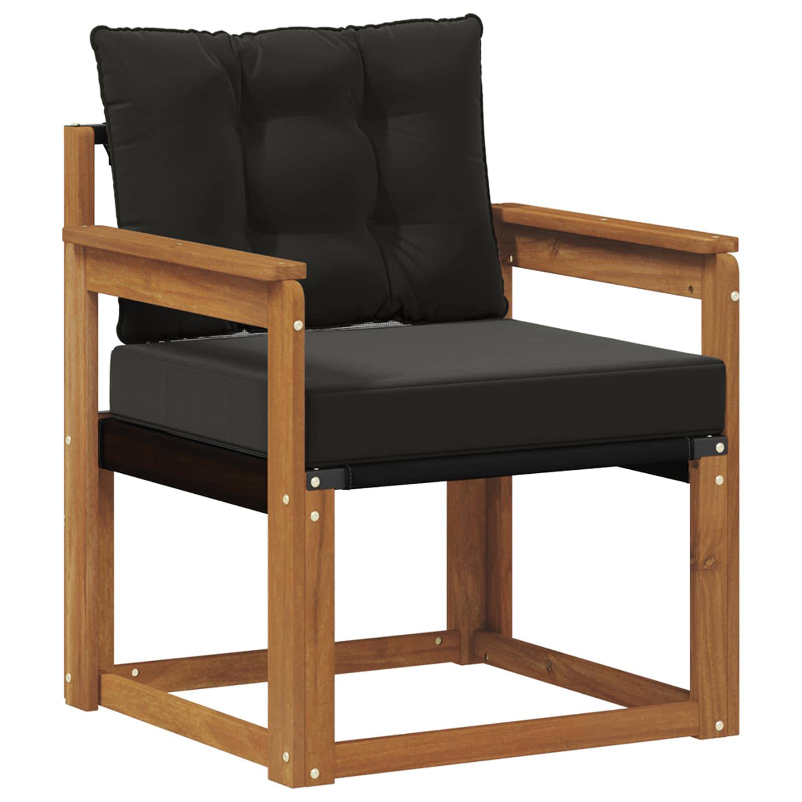 vidaXL 2 Stück Outdoor-Sofagarnitur Massives Akazienholz und Textilene
