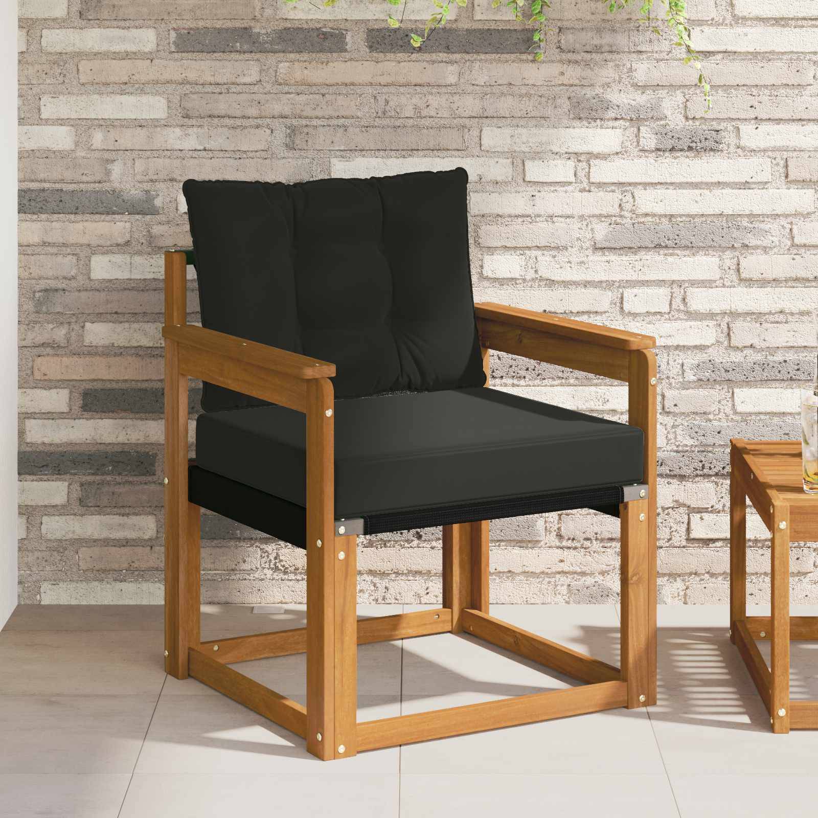 vidaXL 2 Stück Outdoor-Sofagarnitur Massives Akazienholz und Textilene