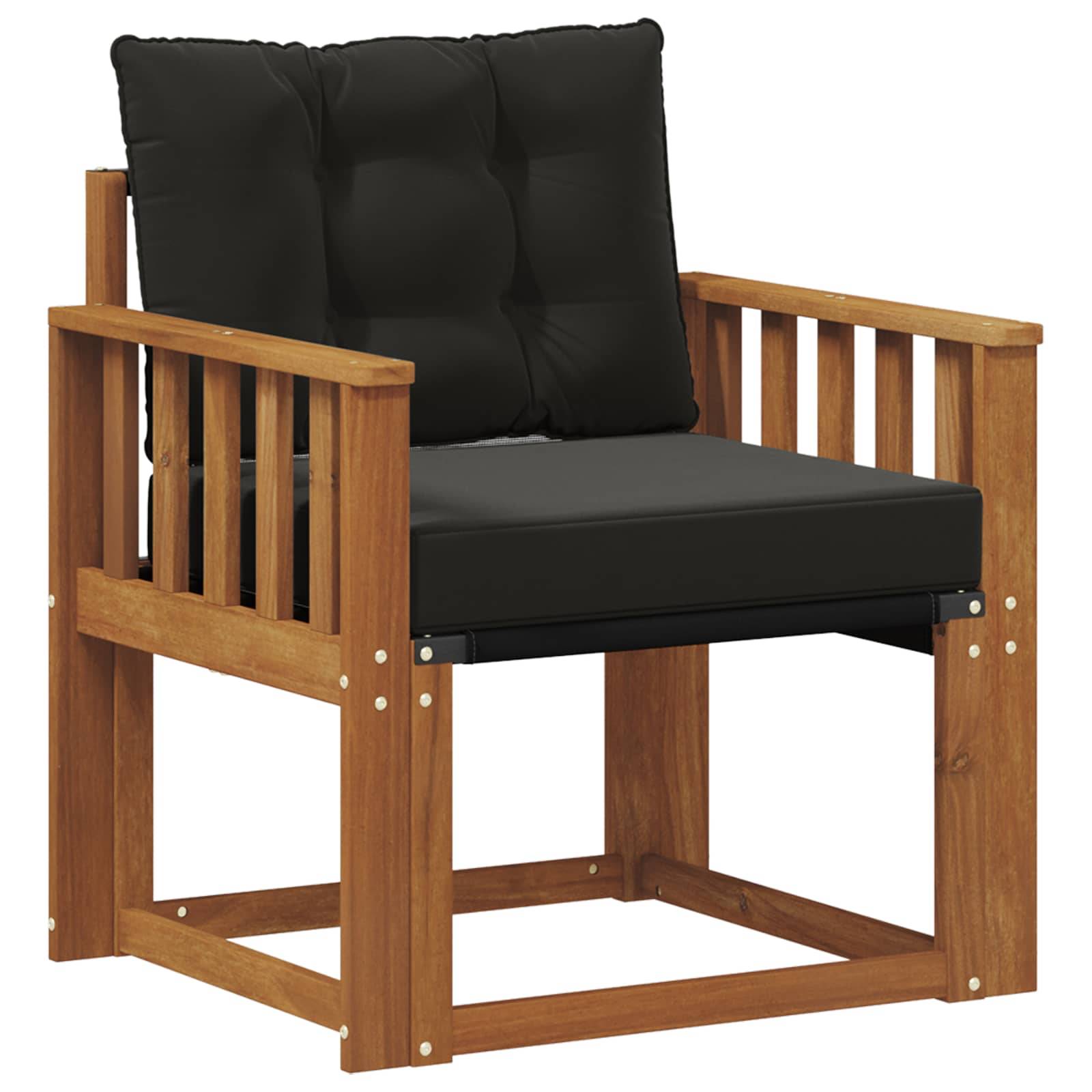 vidaXL 2 Stück Outdoor-Sofagarnitur Massives Akazienholz und Textilene