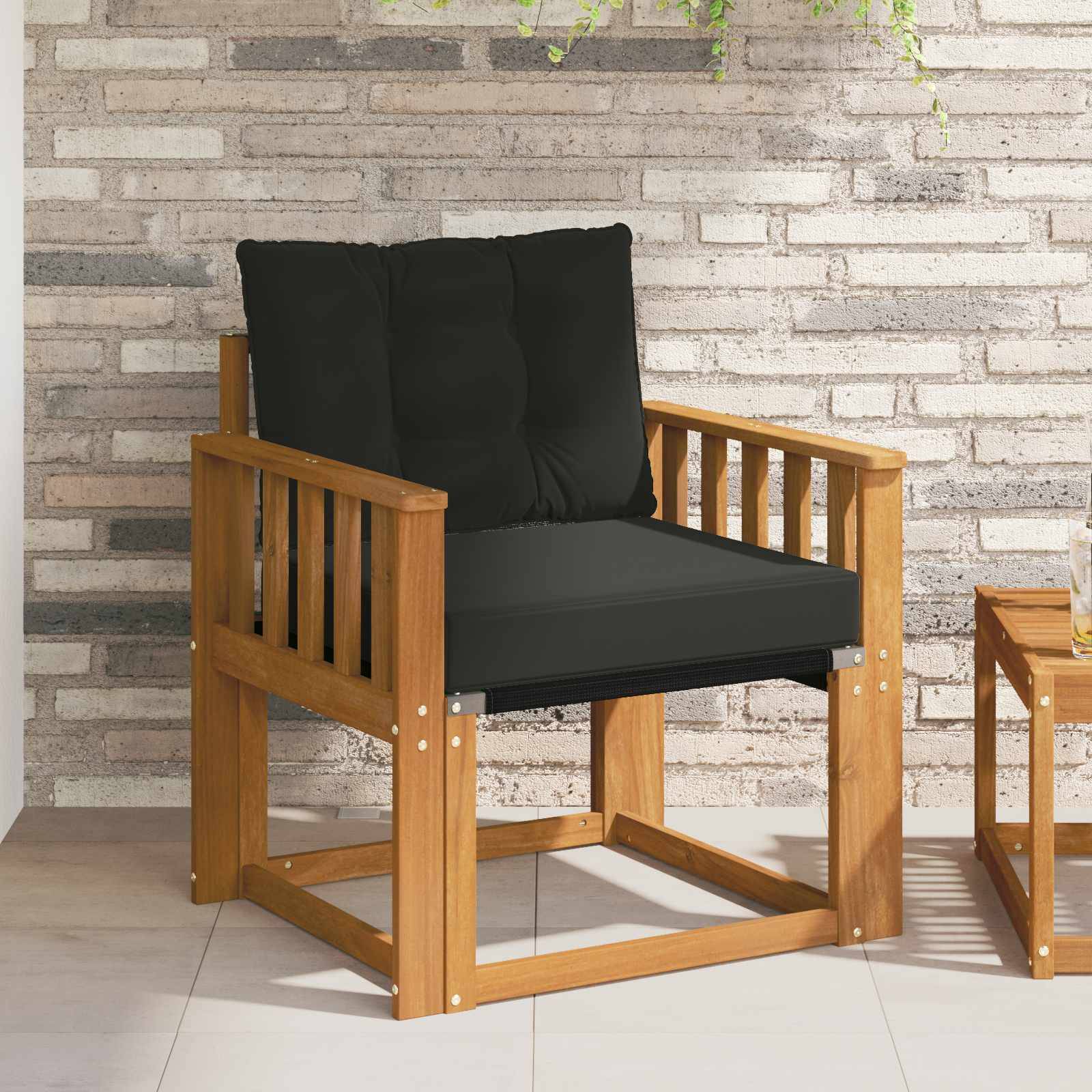 vidaXL 2 Stück Outdoor-Sofagarnitur Massives Akazienholz und Textilene