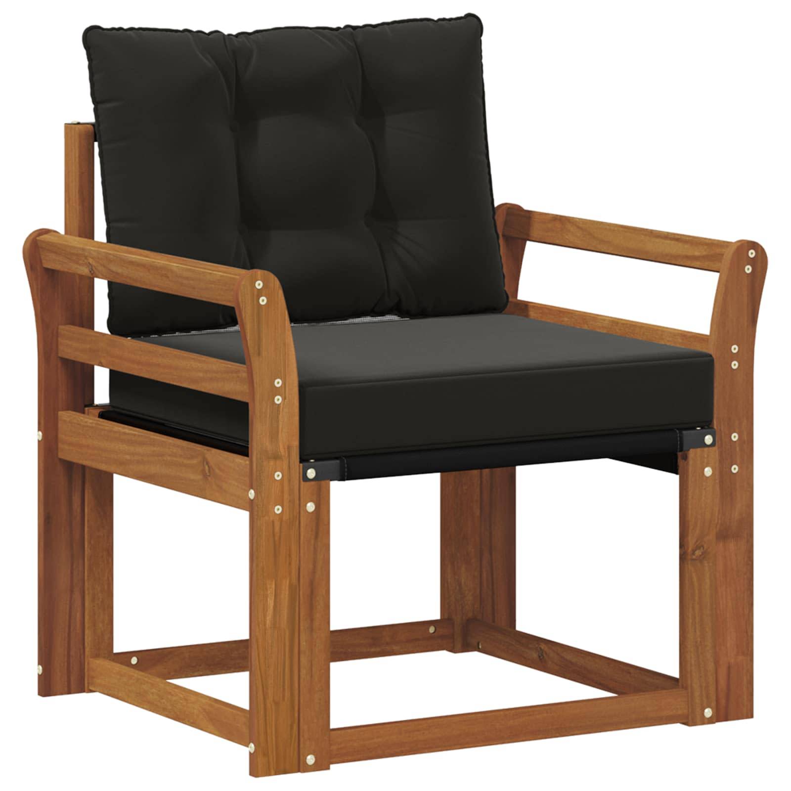 vidaXL 2 Stück Outdoor-Sofagarnitur Massives Akazienholz und Textilene