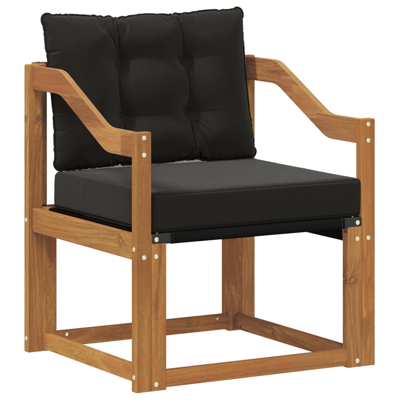 vidaXL 2 Stück Outdoor-Sofagarnitur Massives Akazienholz und Textilene
