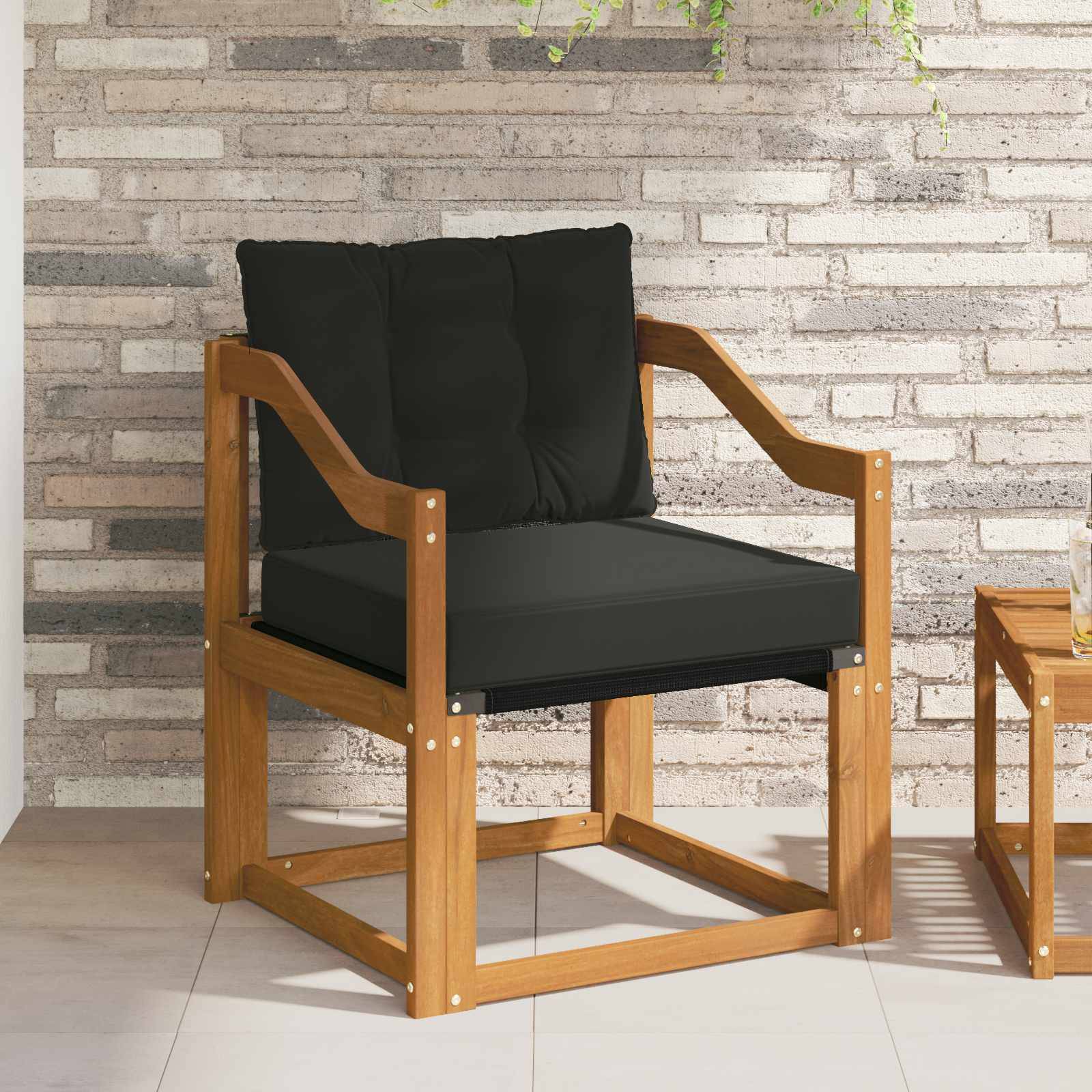 vidaXL 2 Stück Outdoor-Sofagarnitur Massives Akazienholz und Textilene