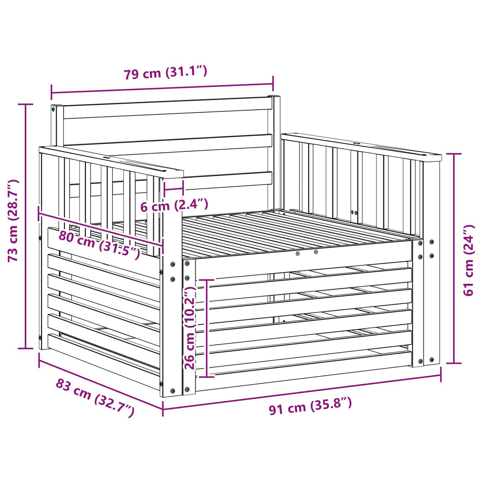 vidaXL Outdoor-Sofa Massivholz Akazie Weiß
