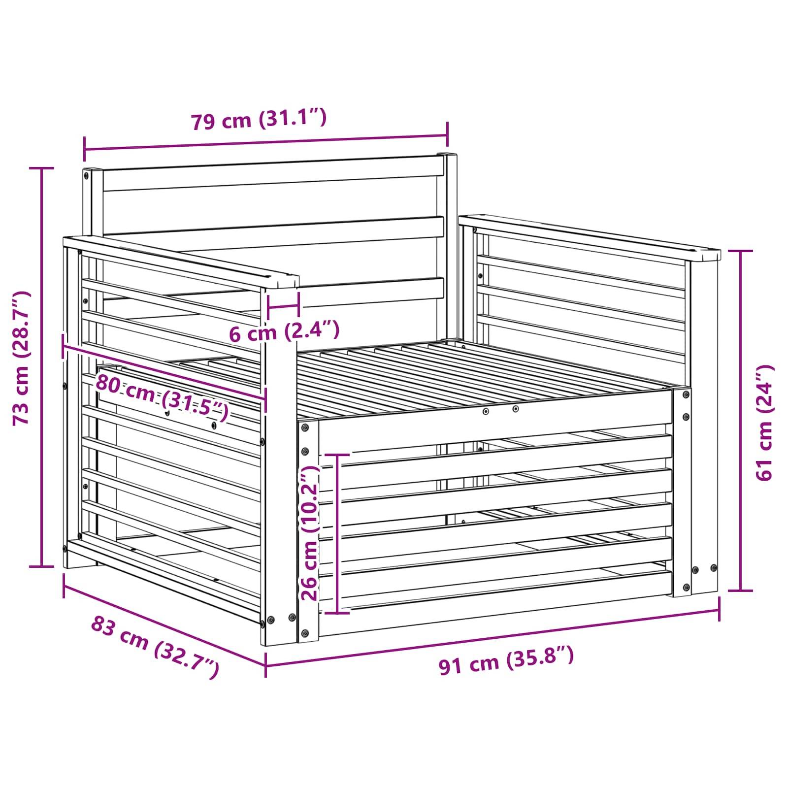 vidaXL Outdoor-Sofa Massivholz Akazie Weiß