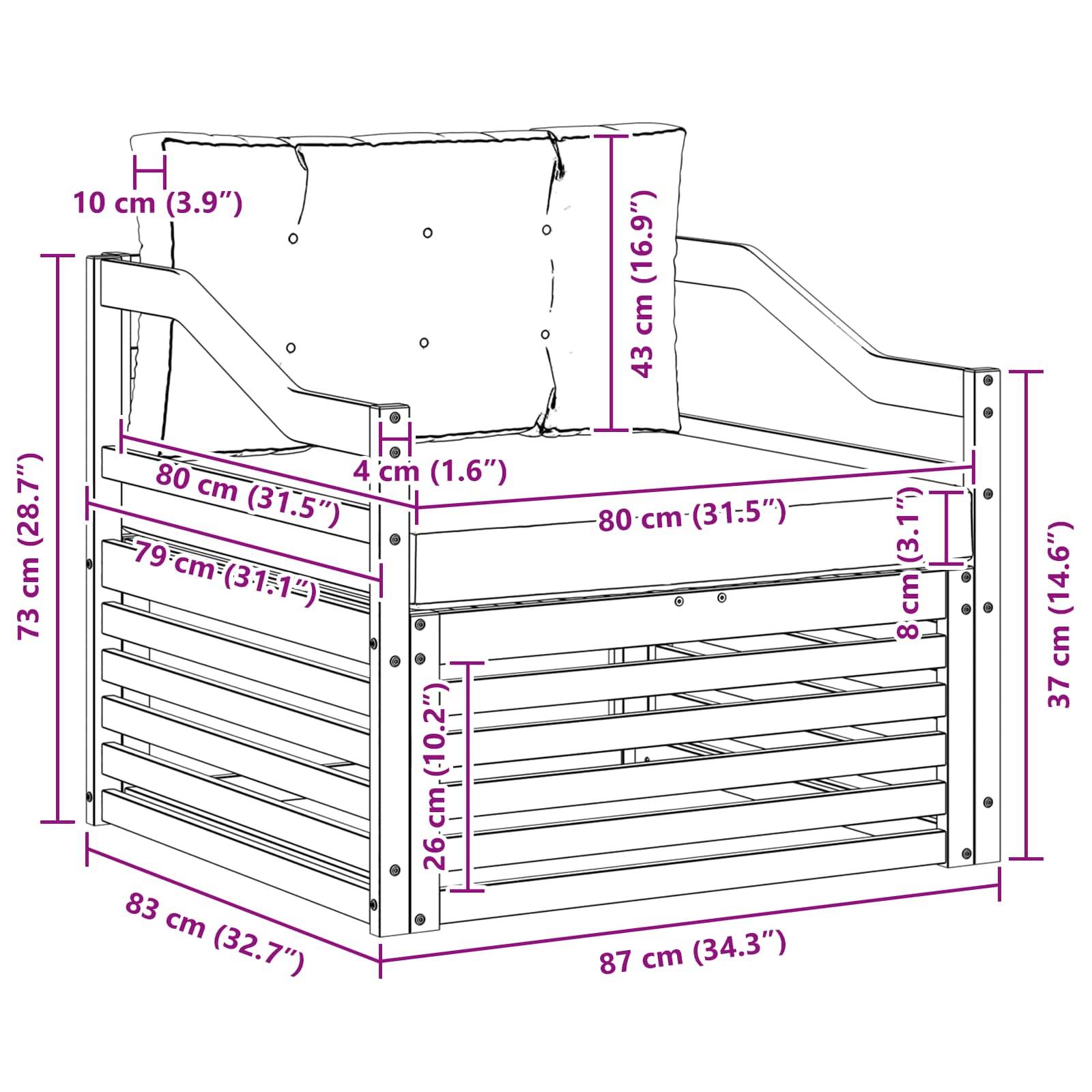 vidaXL Outdoor-Sofa Weiß und Beige