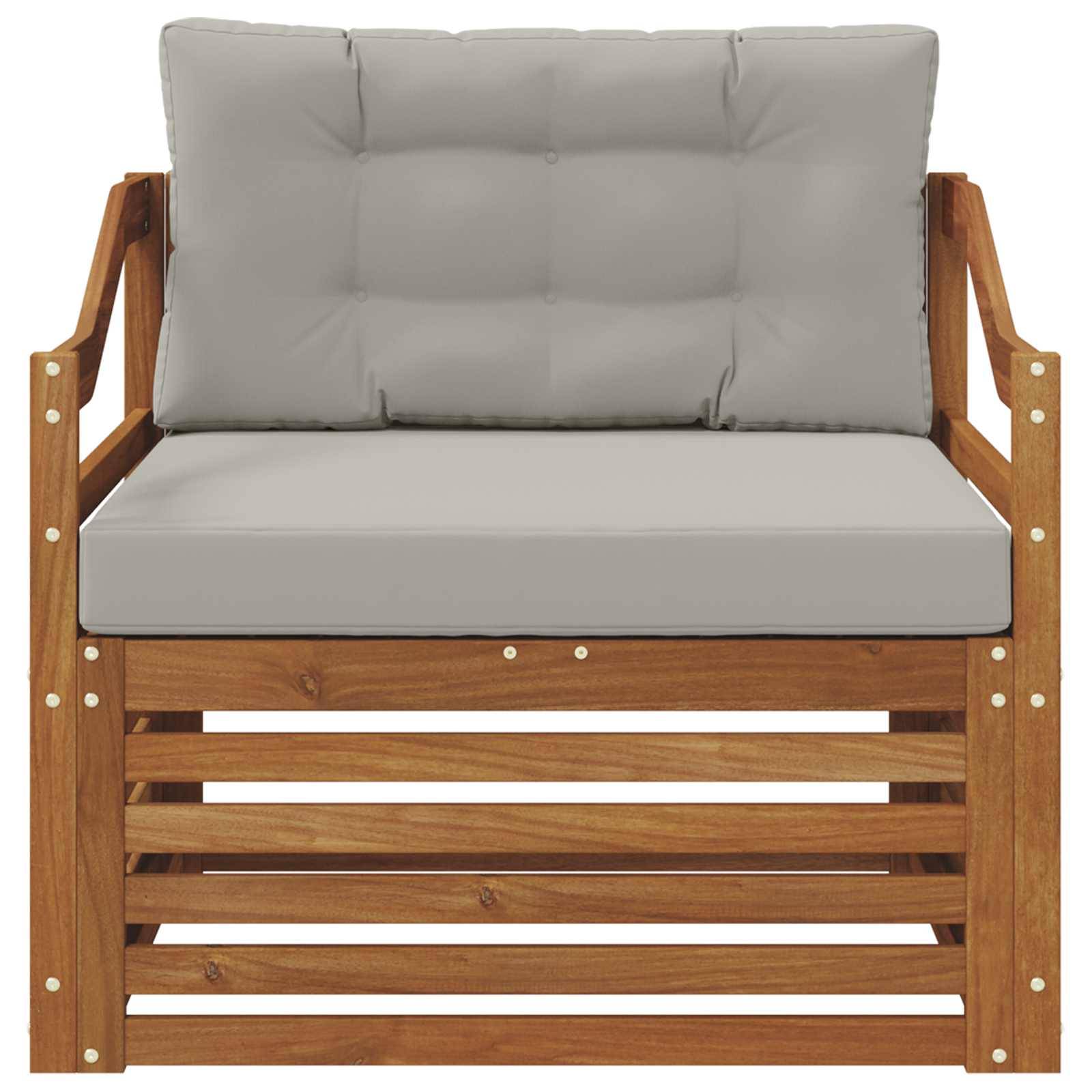 vidaXL Outdoor-Sofa Massivholz Akazie Natürlich und Hellgrau